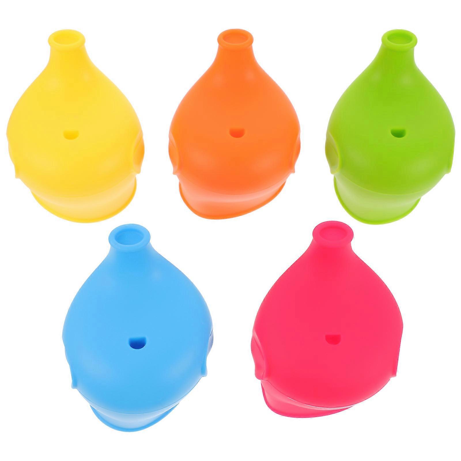 Anti Overflow Cup Lid Silicone Cup Lid with Spout for Baby 5Pcs