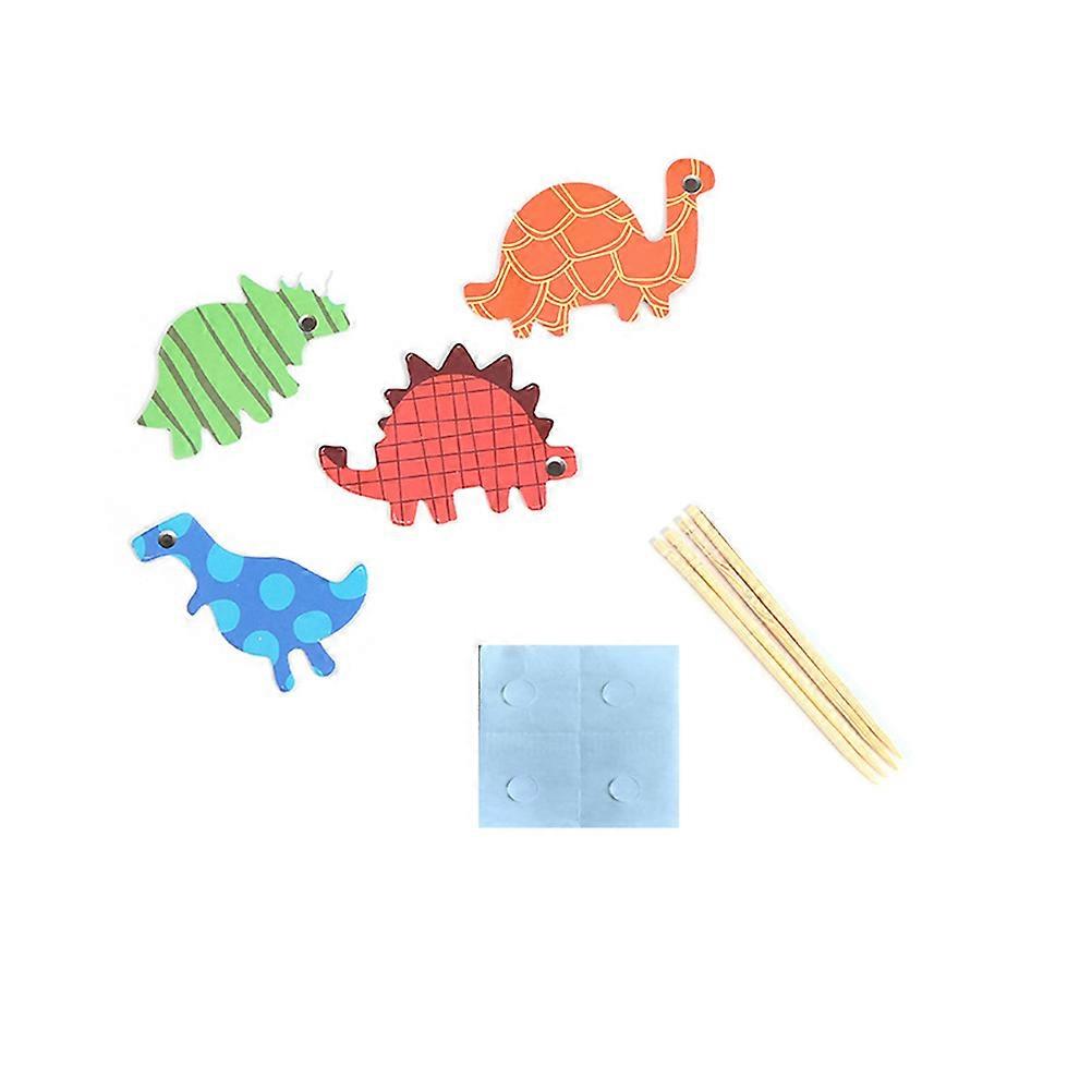 Cupcake Toothpick Toppers Dinosaur Shape for Celebration 4Pcs Pack