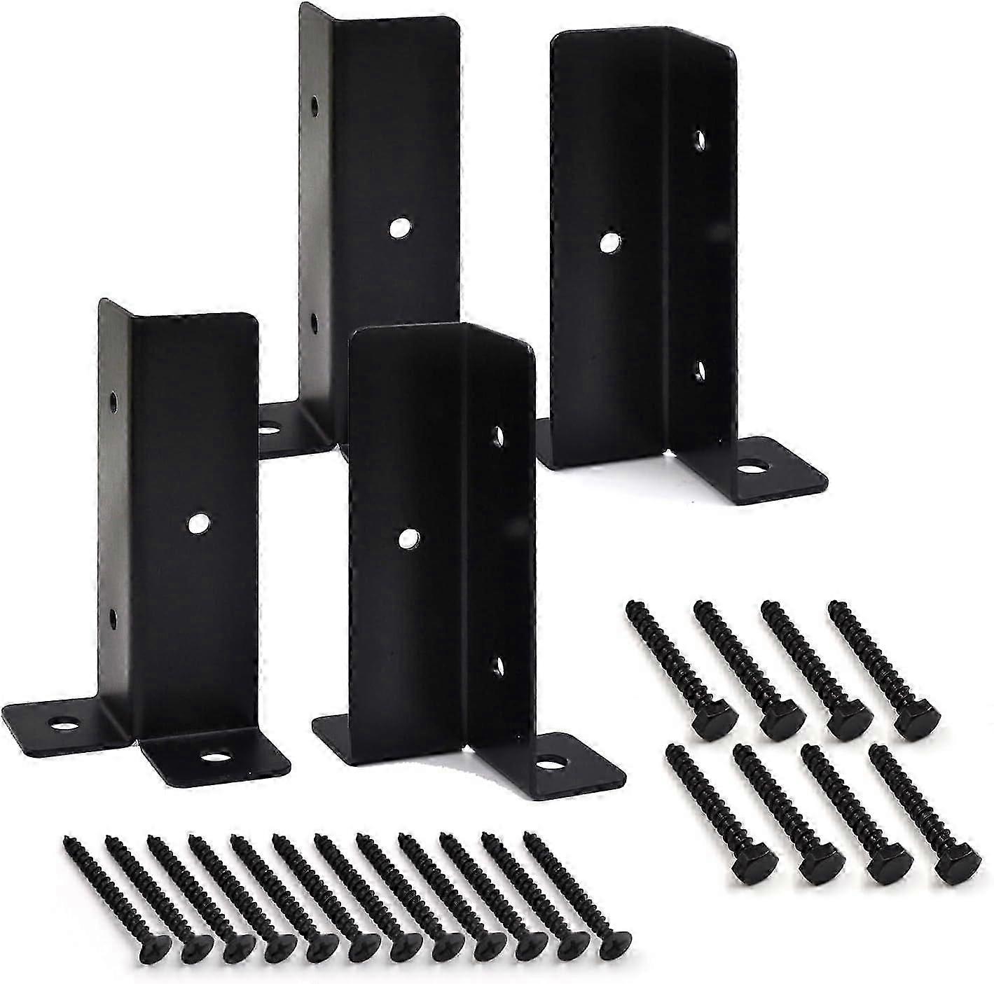 2025 Latest Model 4 Pcs Post Anchor Brackets Kit for 4x4 Post Bracket, Heavy Duty Wood Fence Deck