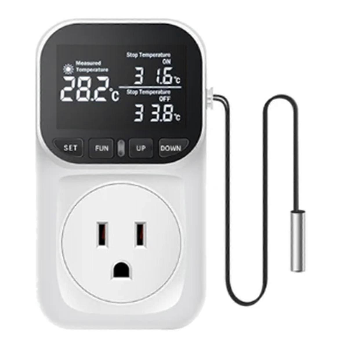 High-Precision Smart Thermostat for Fish Tank with Digital Display & Touch Screen, US Plug Socket