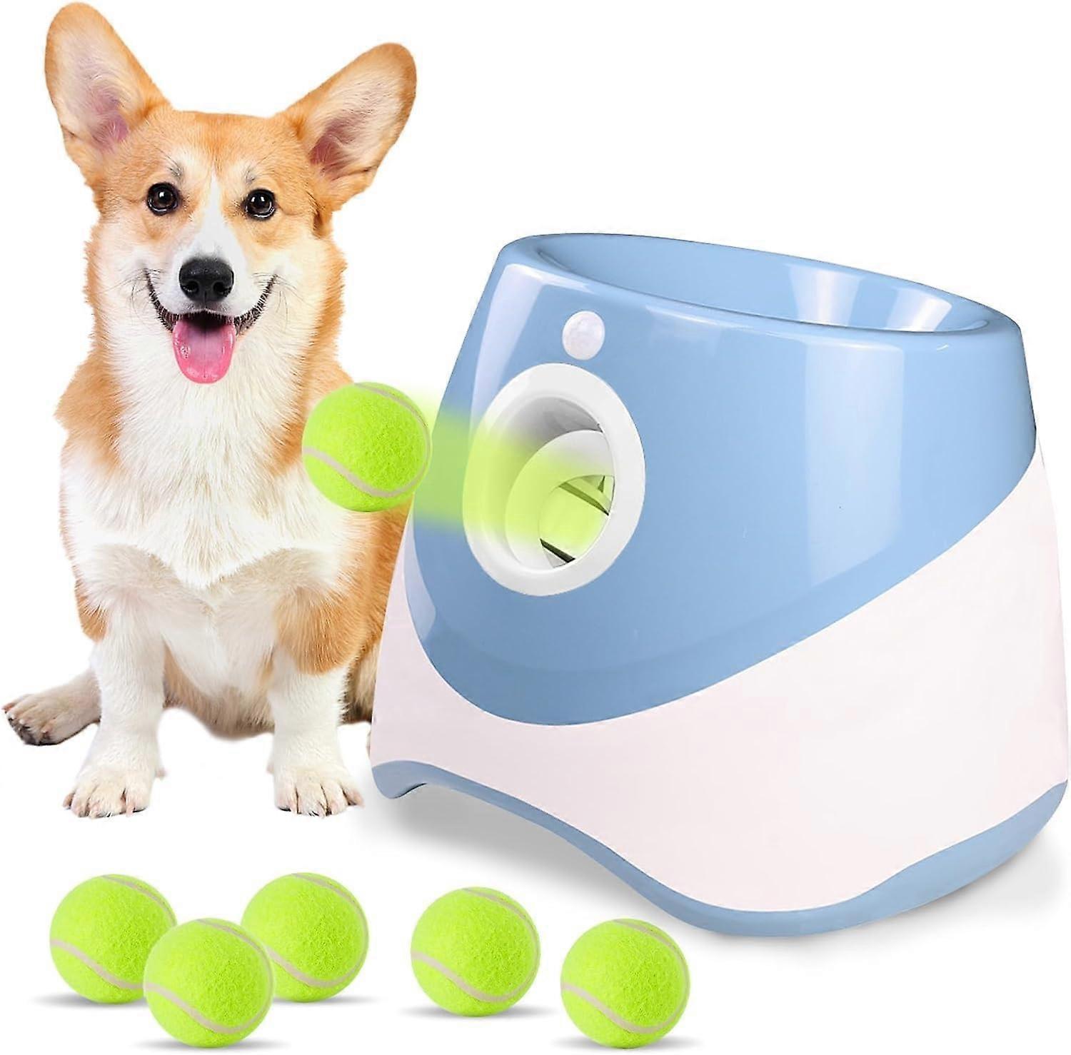 Automatic Cordless Dog Ball Launcher for Active Dogs - Hands-Free Fetch Toy with Adjustable Distance and Durable Design