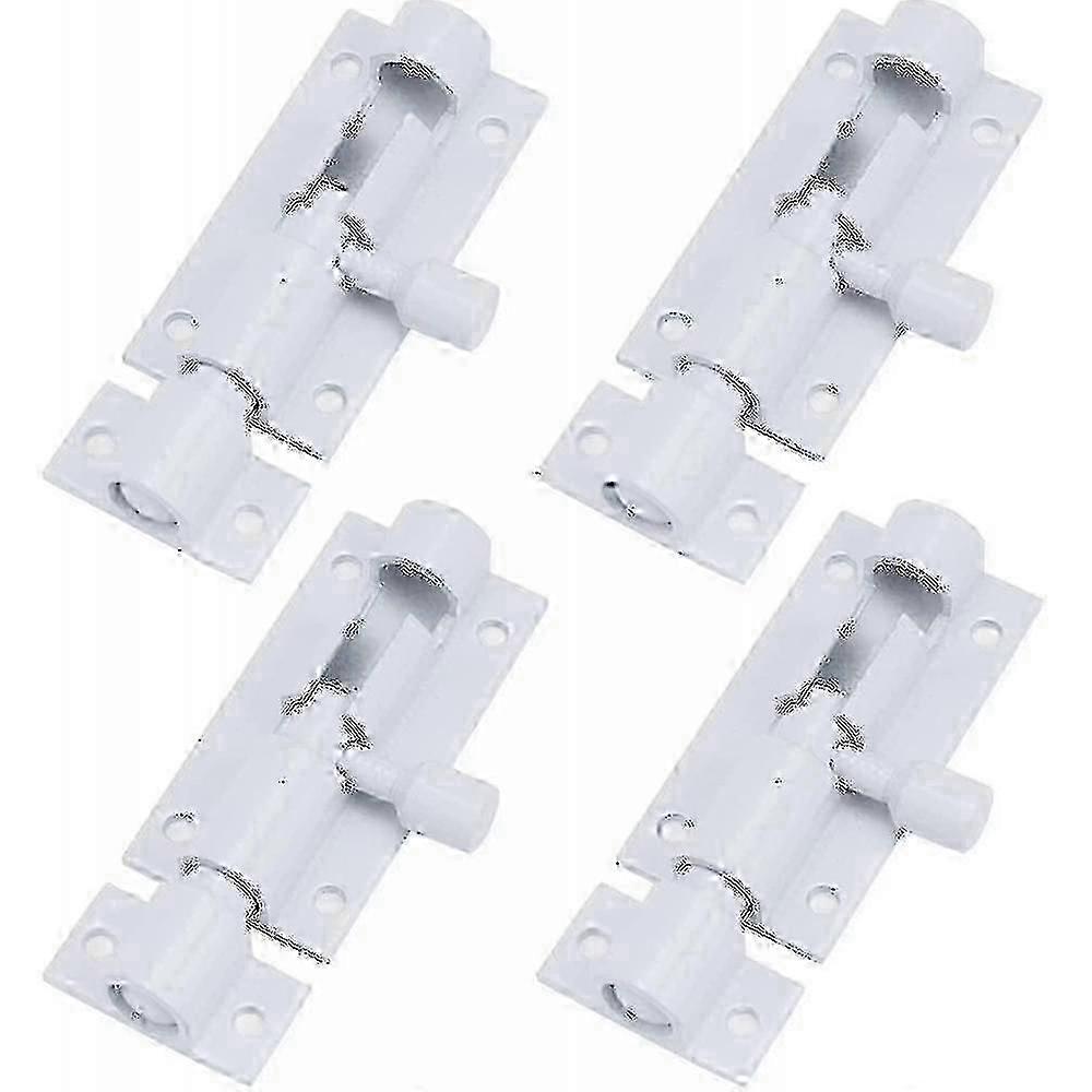 White Barrel Bolt Lock Aluminum Alloy Slide Bolt Latch 2 Inch Door Latch Lock Security Sliding Lock With Screws Pack Of 4 ISQ