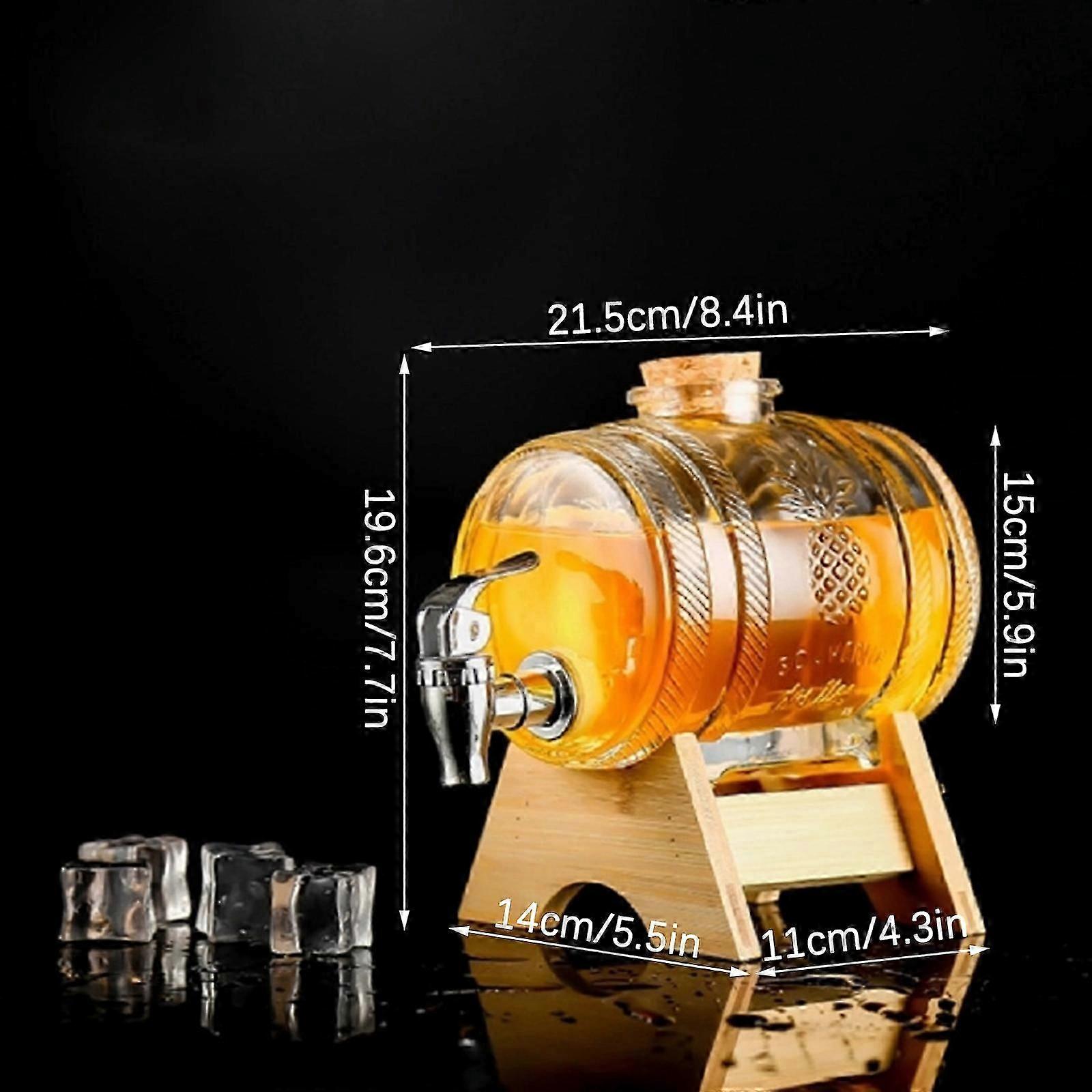 Fruit wine beverage glass can transparent barreled beverage dispenser drinking appliance 1000ml with faucet