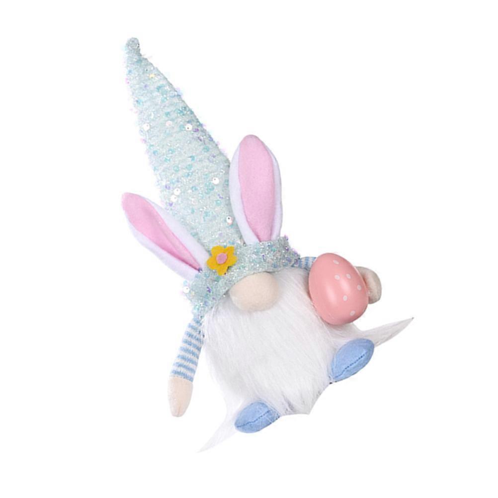 Lights Gnome Doll for Decoration Use Blue Dwarf Plush Figurine