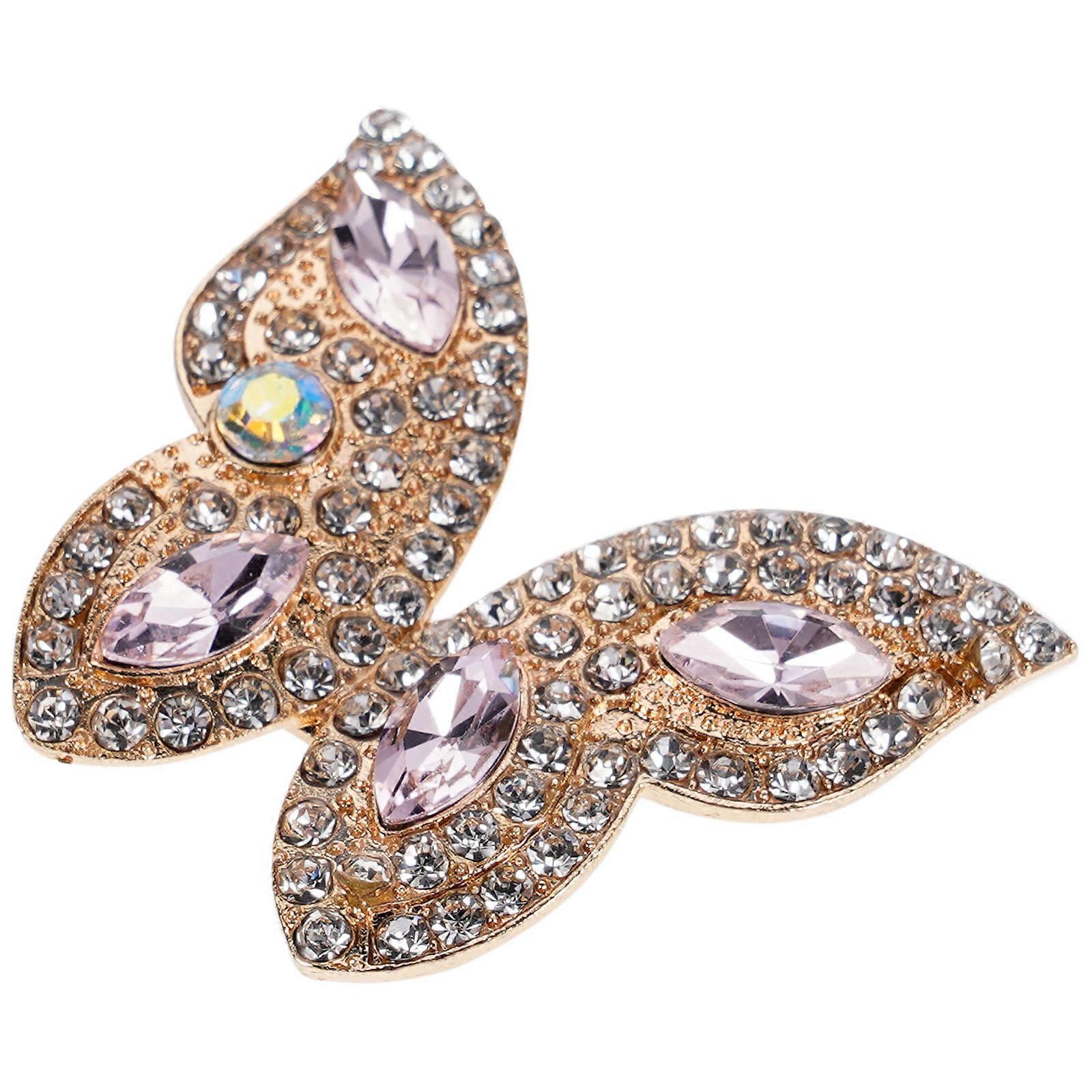 Shoes Decor Rhinestone Applique Patch for Garment Craft 4Pcs Multi Alloy