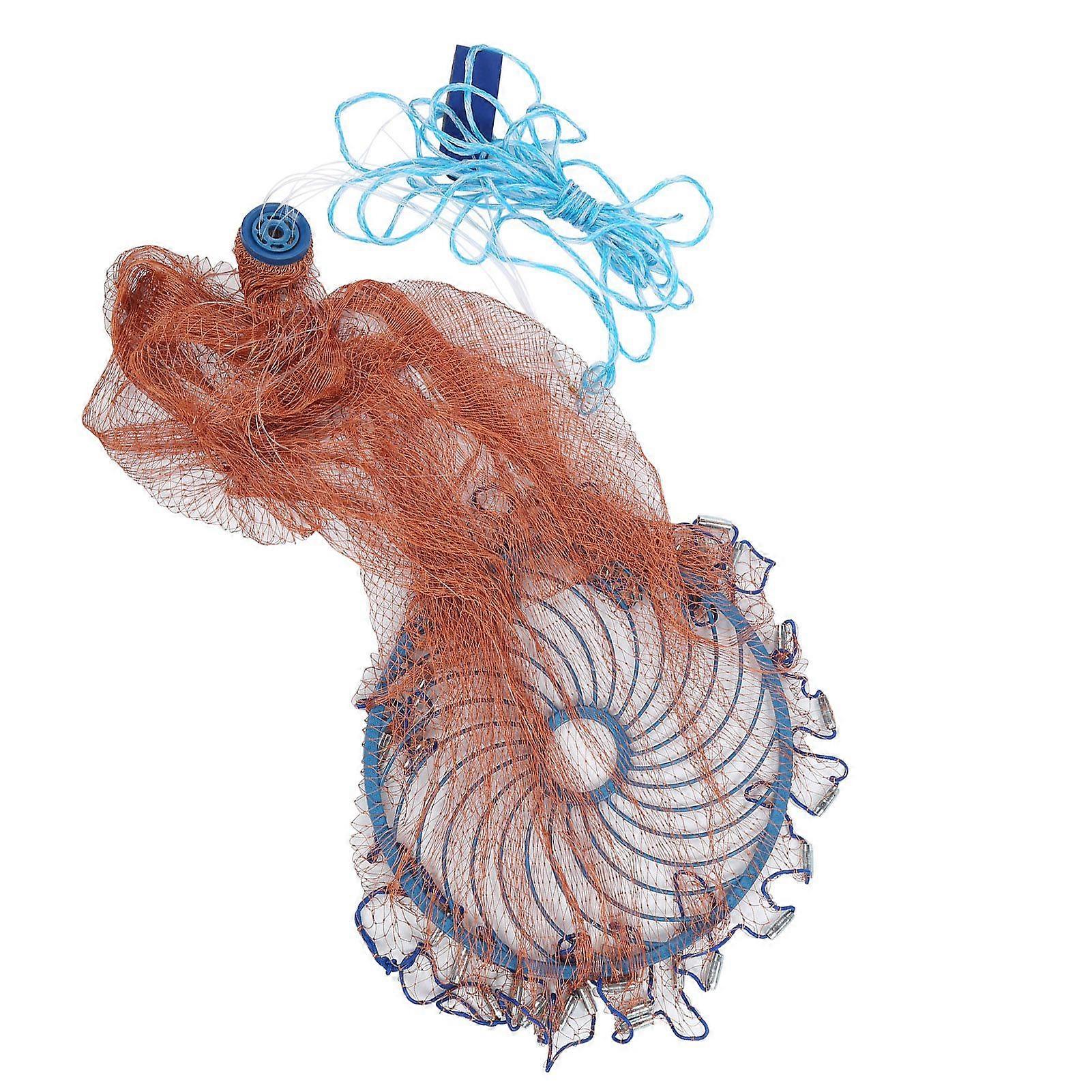 240cm Fishing Casting Net High Strength Hand Cast Net with Flying Disc Fishing Tools