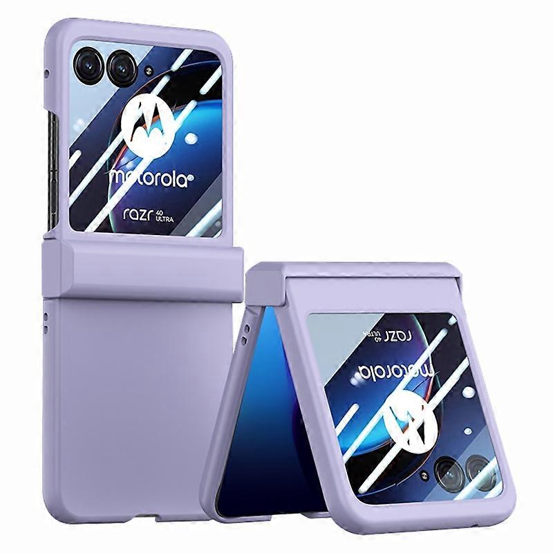 For Motorola Razr 40 Ultra 5G Phone Case Hinge Design PC Cover with Tempered Glass Rear Screen Prote