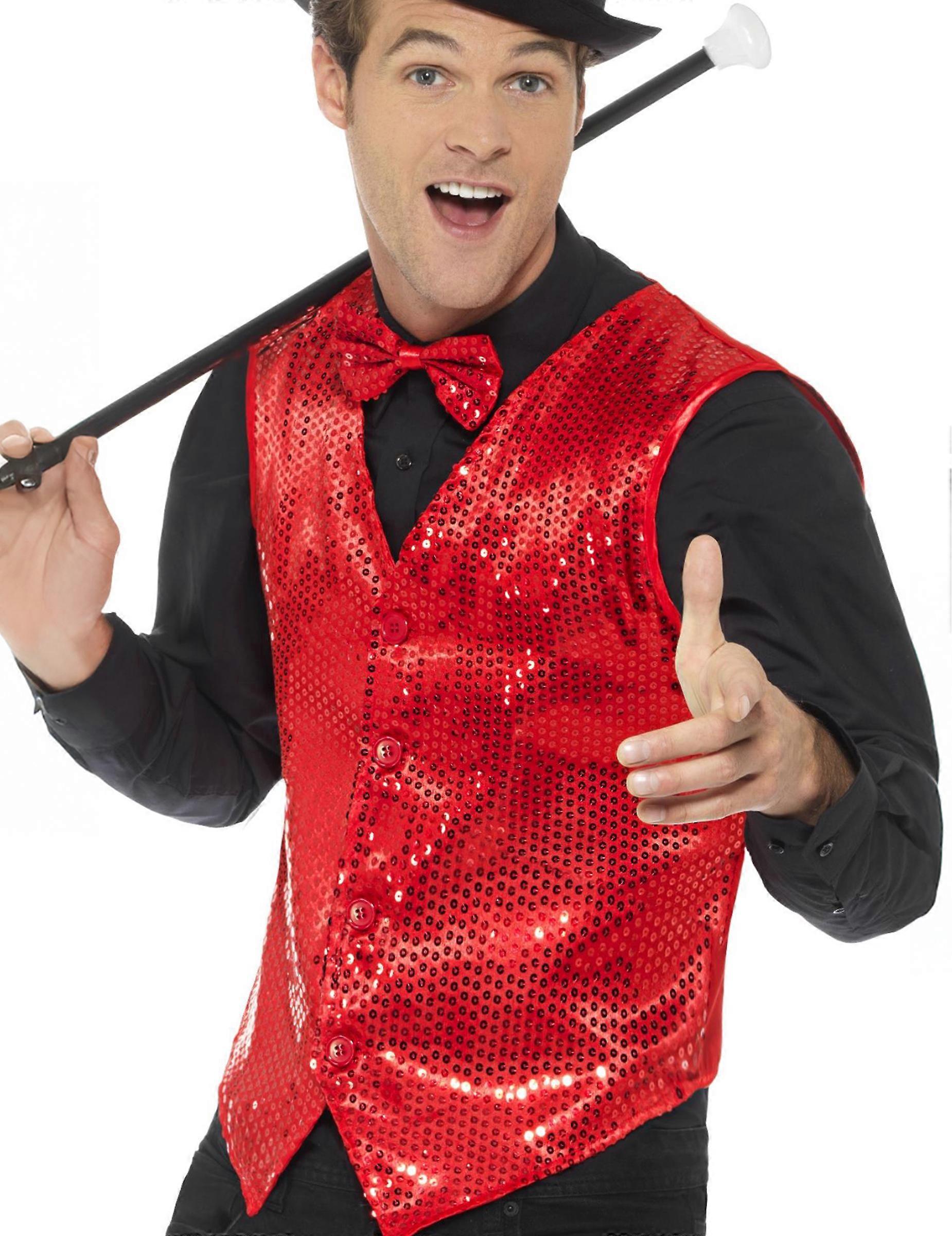 Adult red sequin vest