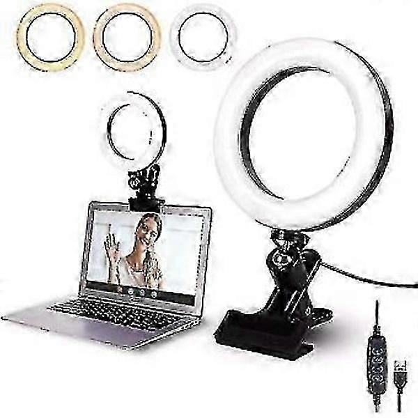 LED Ring Light Kit for Video Conferencing on Computers and Laptops, Ideal for UK Home Offices