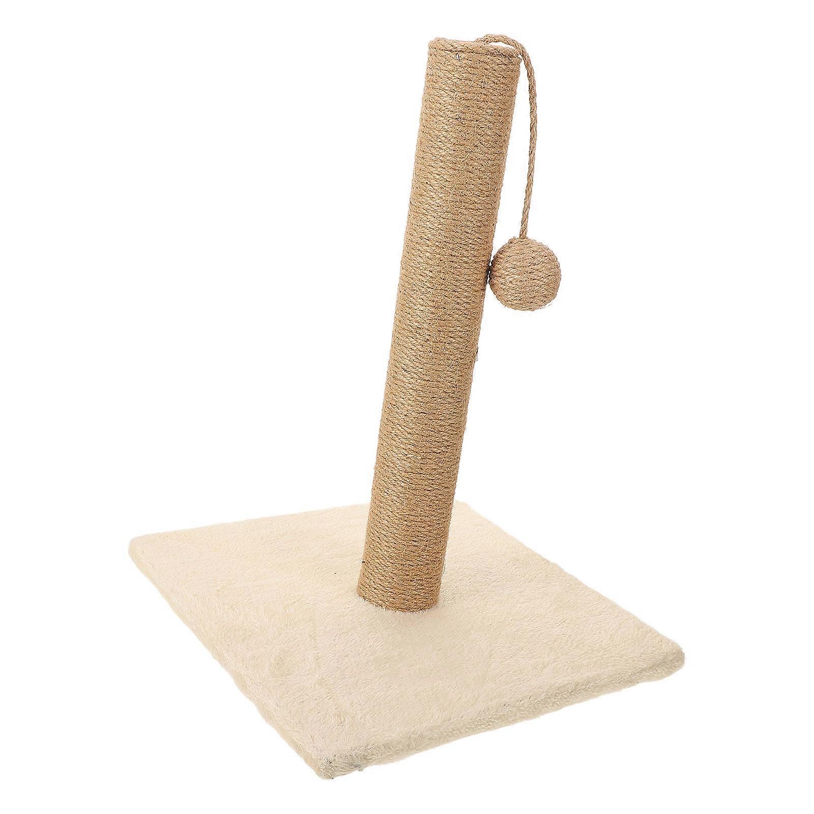 Kitten Scratching Pole Cat Scratcher Indoor Use Light Brown Simple Design Scratching Prevention 1Pcs
