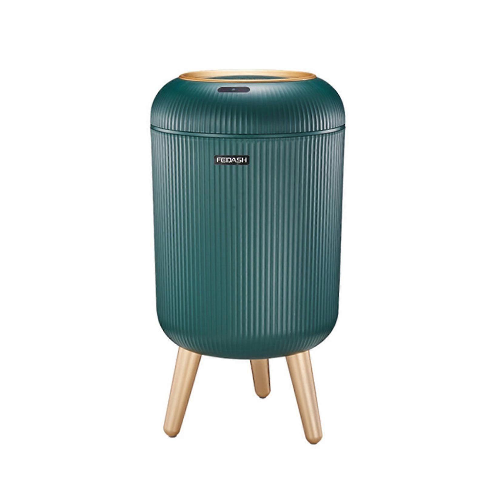 9.5L/10L Smart Dustbin with Lid Non-slip Footbed Automatic Sensors Wastebasket Trash Can Dispenser Electric Waste Bin White Tall Model
