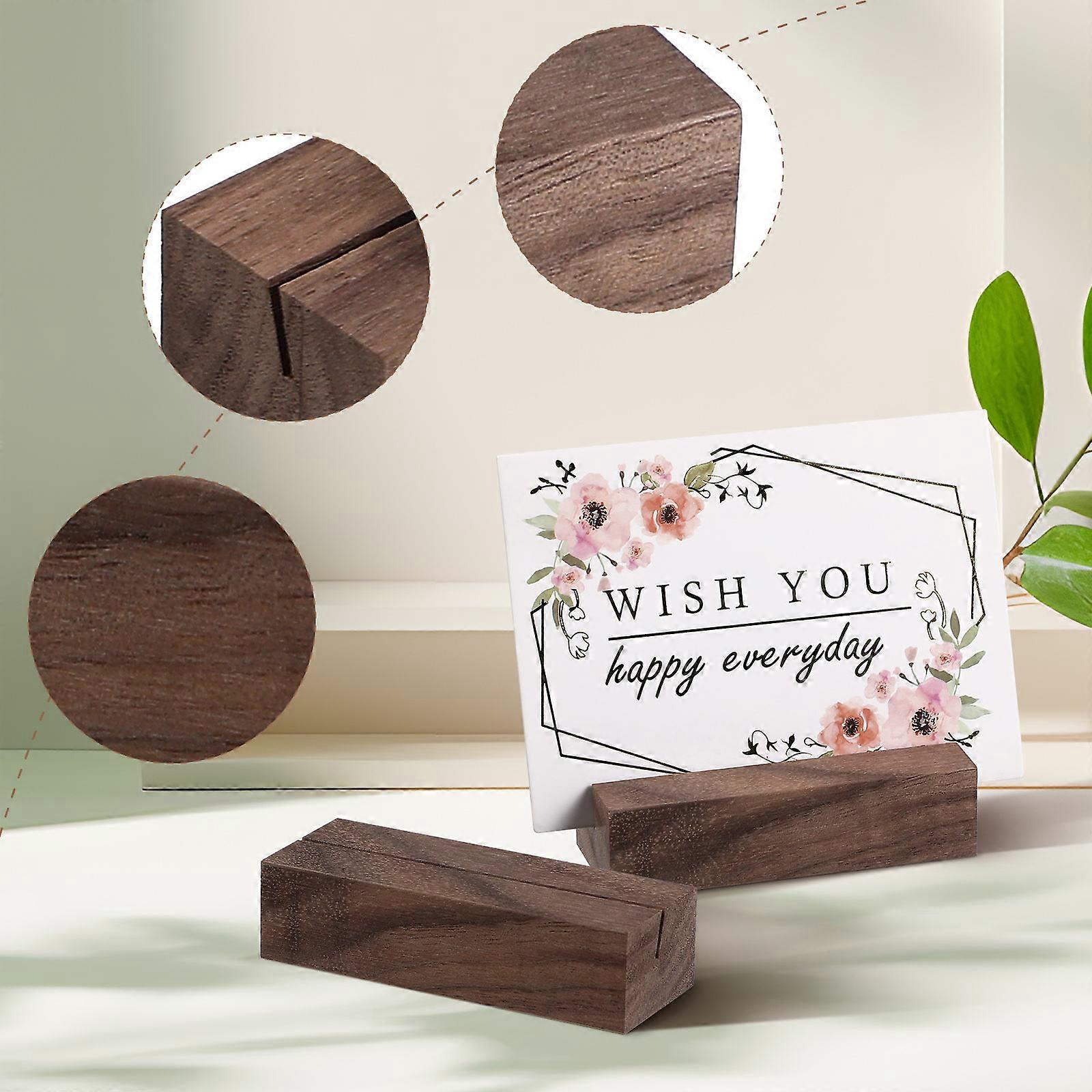 Wood Place Card Holders for Table Display with 48Pcs Wooden Stand Set