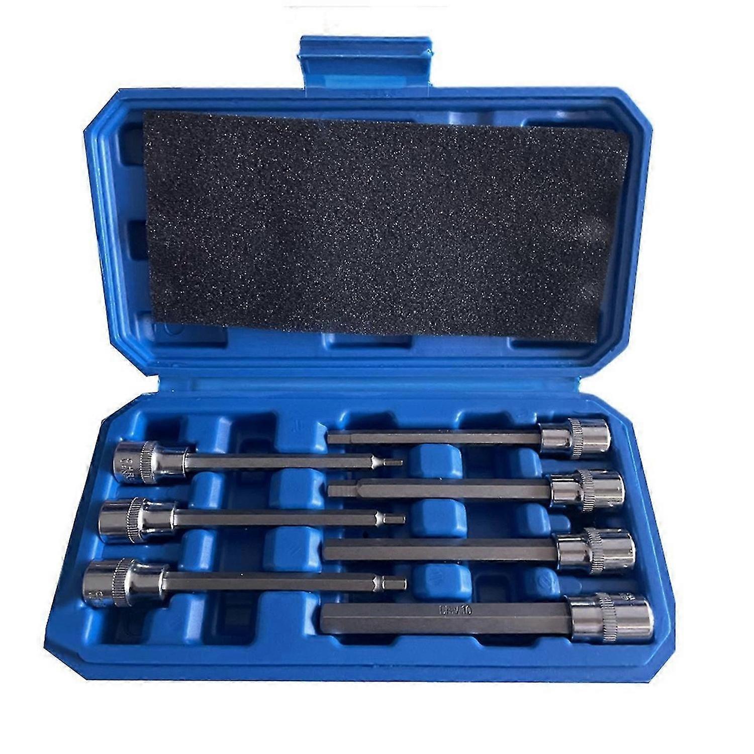 Extra Long Hex Bit Socket Set 7 Piece H3-H10 CR-V 3/8Inch Drive