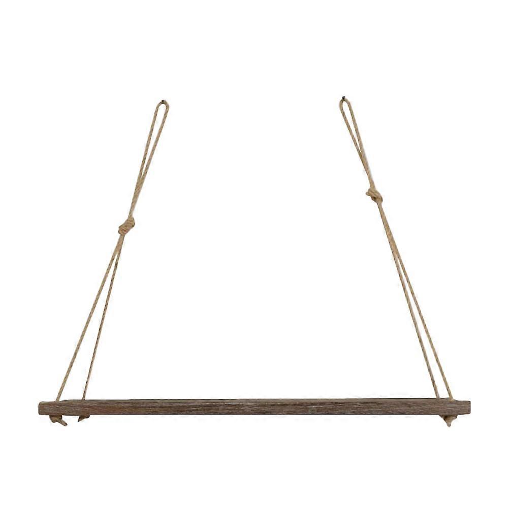 Room Shelf Hanging Wall Shelves Home Decoration Bedroom Display Items Coffee Wood and Rope Space Saving 1 Set