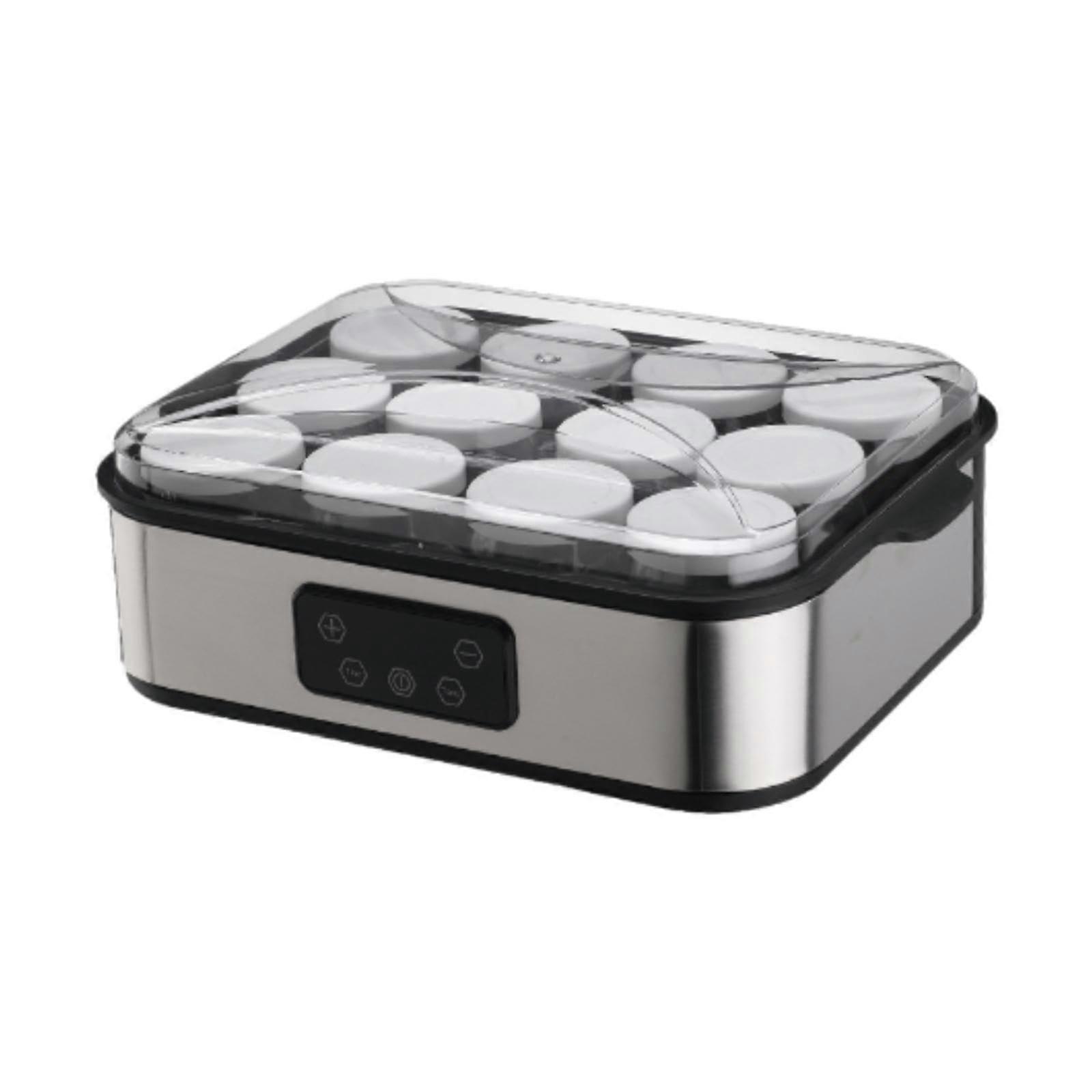 Automatic Yogurt Maker With 12 Large Capacity Glass Cups Digital Timer For Homemade Healthy Desserts