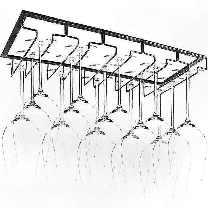 Wine Glass Rack - 5 Rails for 10-15 Glasses, 50 x 22.5 x 5.5 cm, Includes Screws, Ideal for Bars, Kitchens, and Wine Cabinets