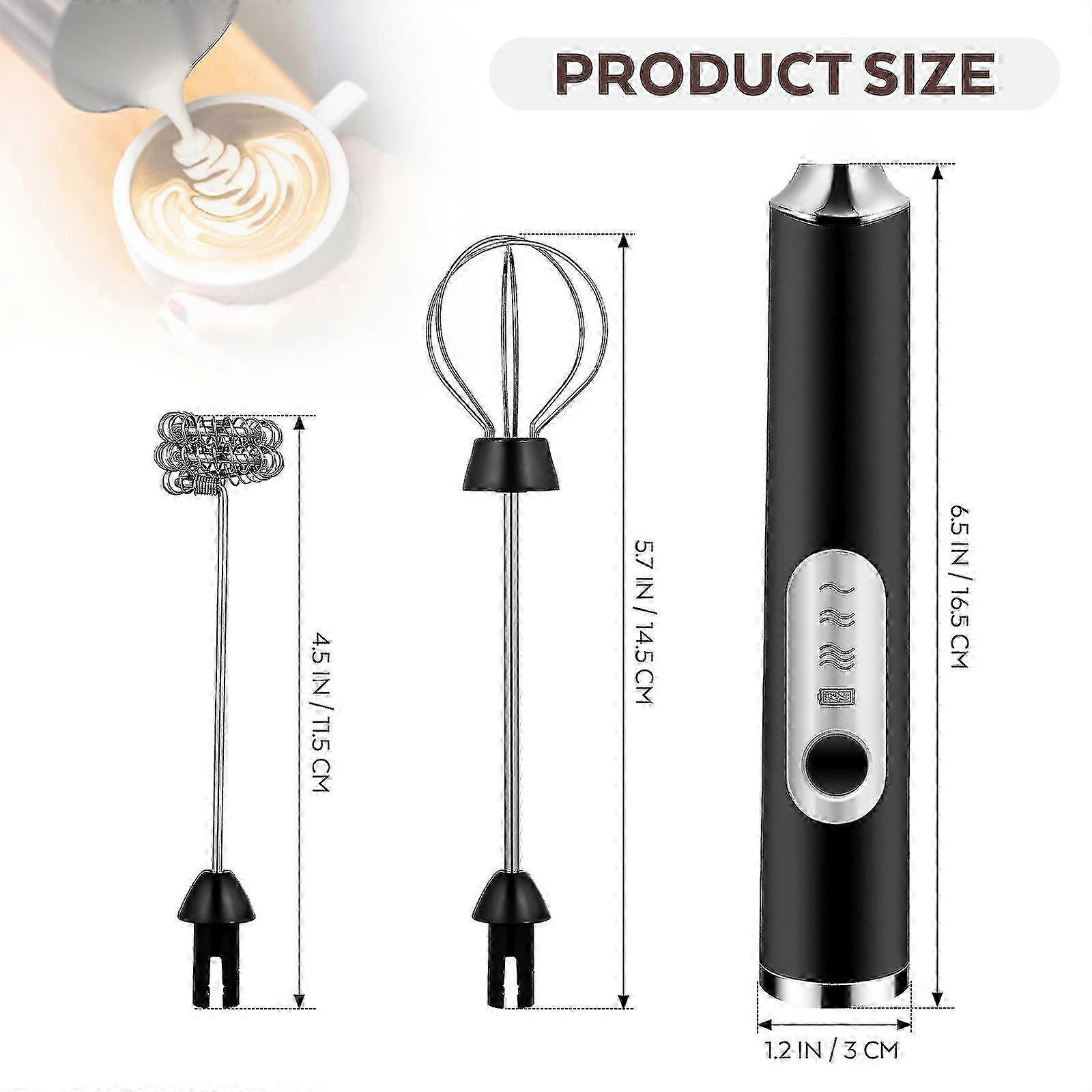 Electric Milk Frother Handheld Whisk Rechargeable Foam Maker 3-speed Automatic Egg Beater Coffee Matcha Mixer