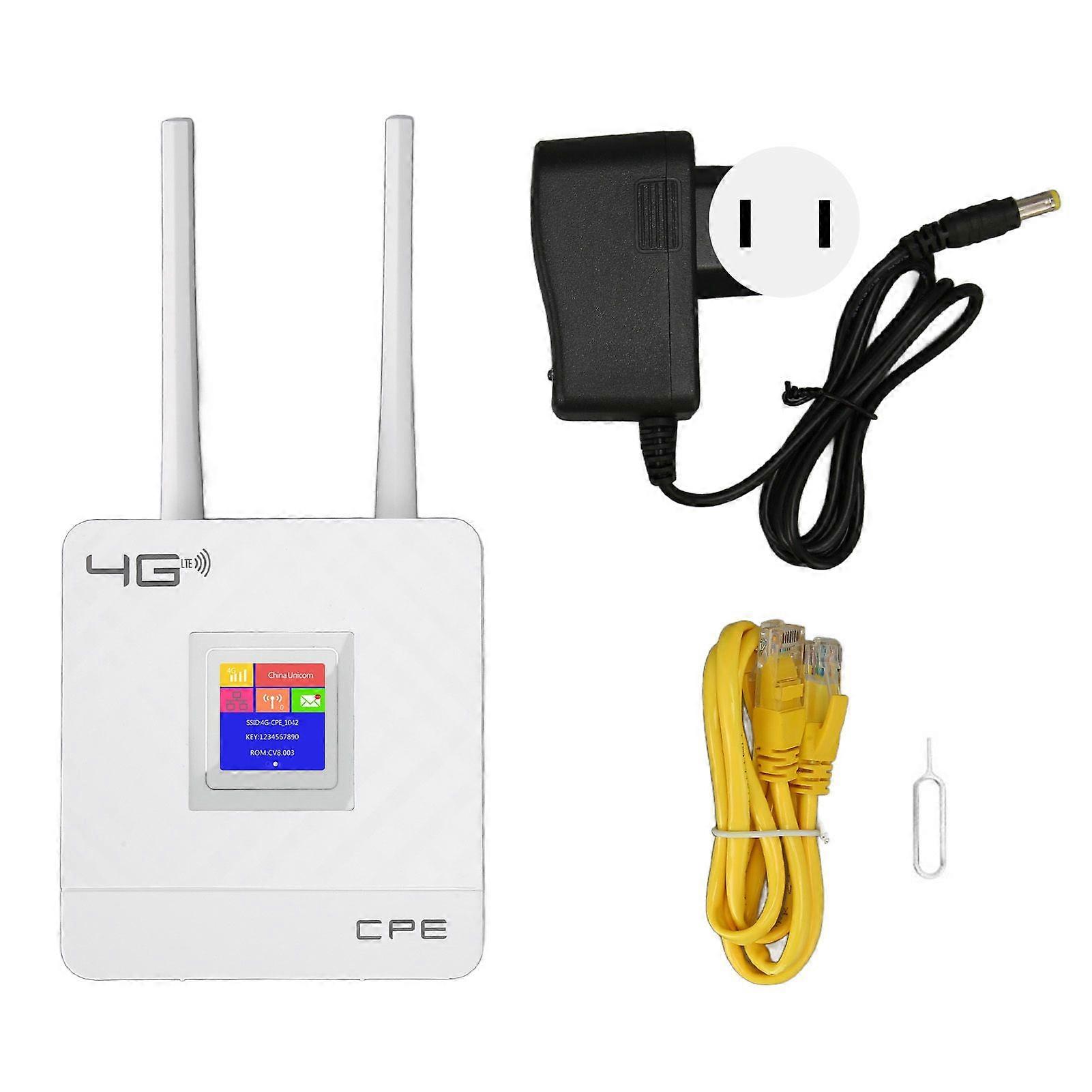 4G LTE Wireless Router Cat4 300Mbps Wireless Mobile WiFi Hotspot Router with SIM Card Slot and 2 Antennas 100240V US Plug