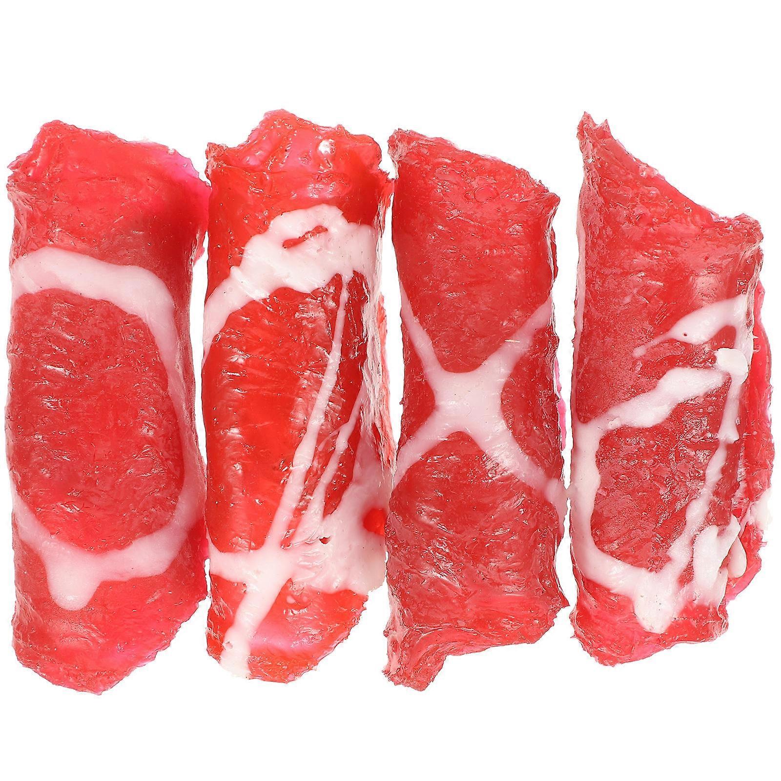 PVC Fake Meat Roll Red Color for Decoration with 20Pcs Set