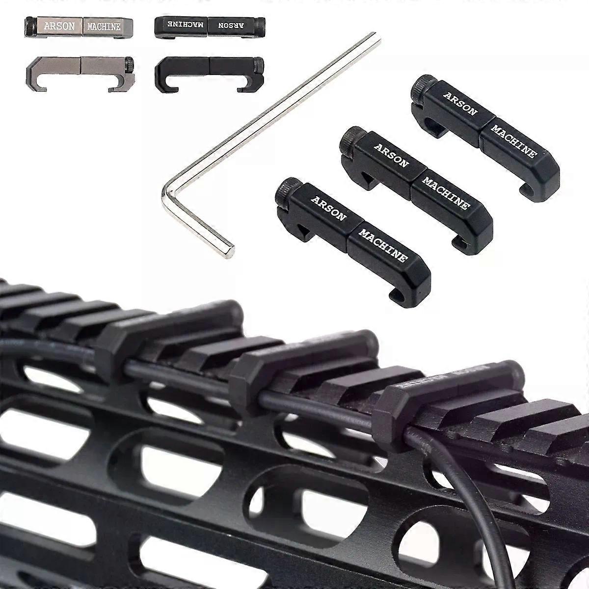 3pcs/Set M-LOK Wire Guide System Cable Management For SF M300/M600 PEQ Rail Cover Picatinny Rail Handguard Wire Guide Tail Fixe