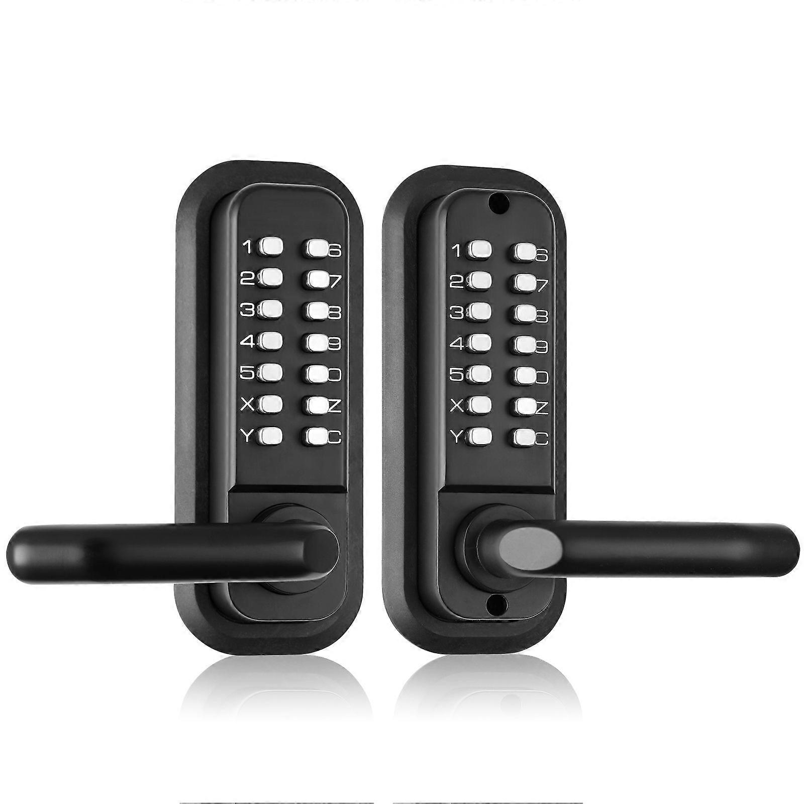 Mechanical Keyless Entry Door Lock, 14 Digit Keypad, Double-sided Embedded Outdoor Gate Door Locks Set, for Yard, Garden, Garage