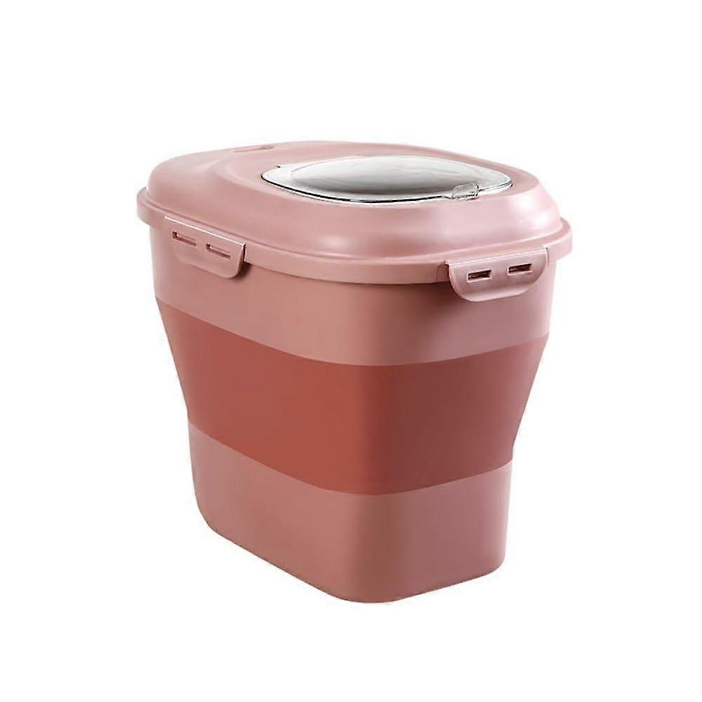 Foldable Rice Container With Lid Cereal Dispenser Pink Kitchen Storage Container