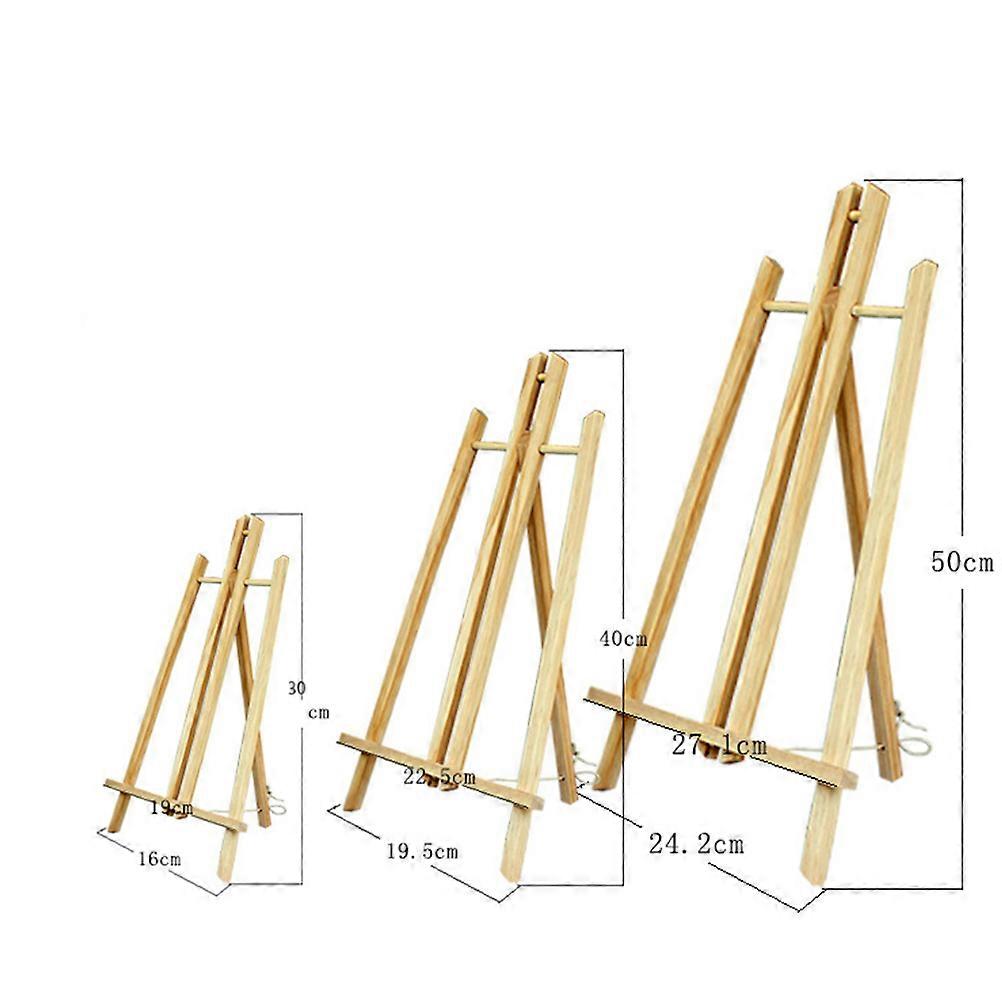 Wood Display Stand Portable Painting Board Stand Triangle Shape Environmentally Friendly Students Park Use 1Pcs