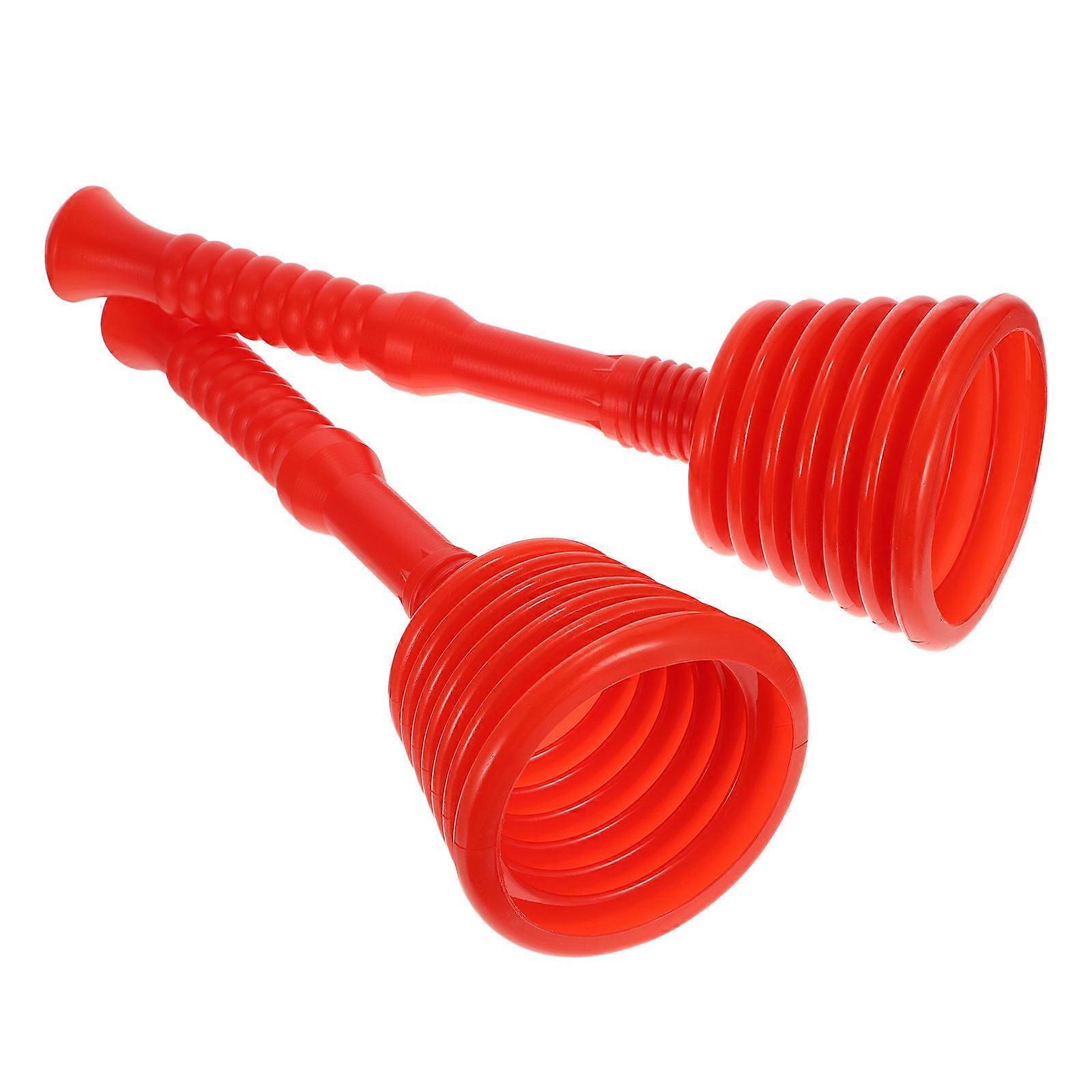 2 Pcs Drain Clearing Tool Red Rubber Sink Plungers For Home Cleaning And Sewer Dredging