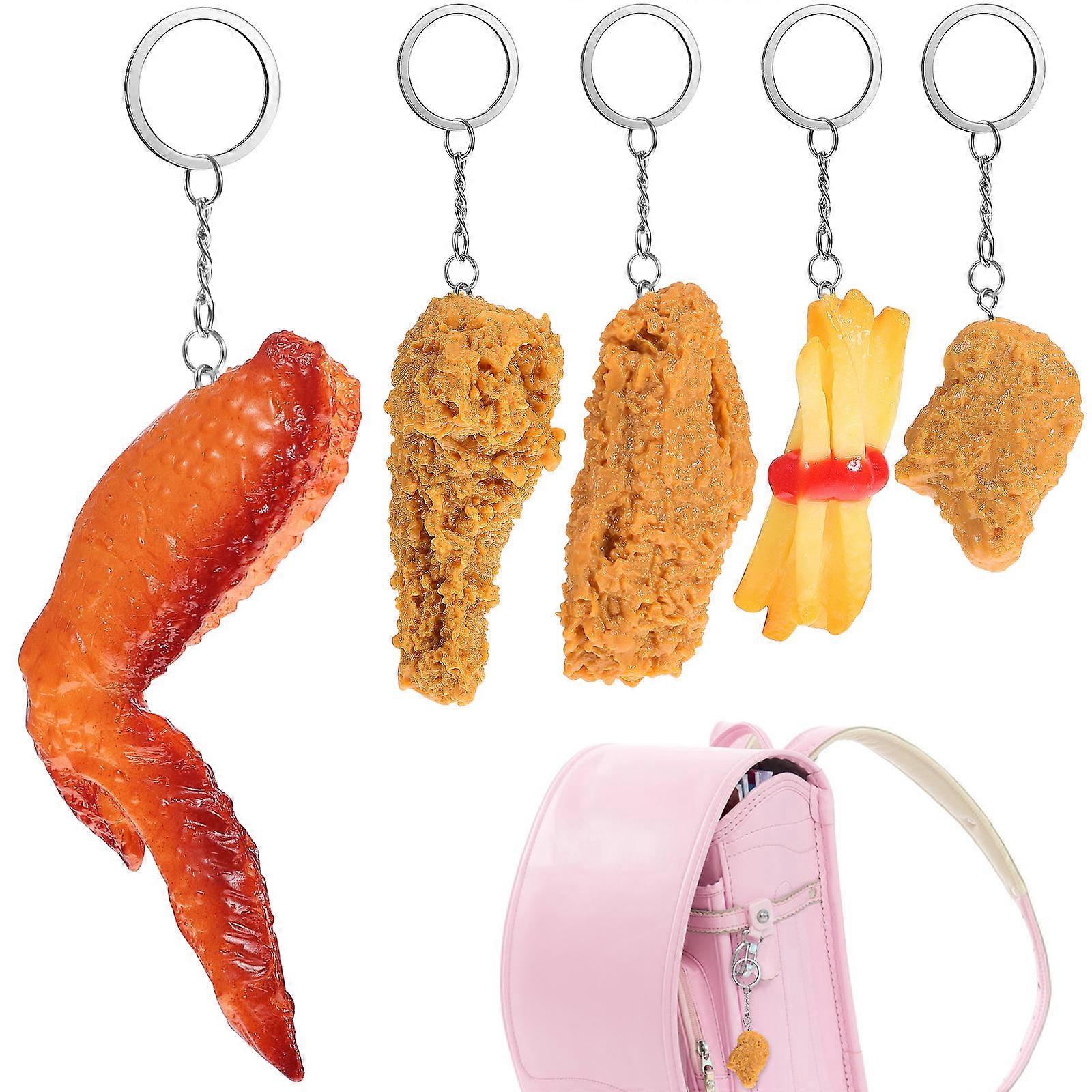 Realistic Food Shape Keyrings 25Pcs Funny Chicken Keychains Great For Bag Decoration Daily Use Gift Giving