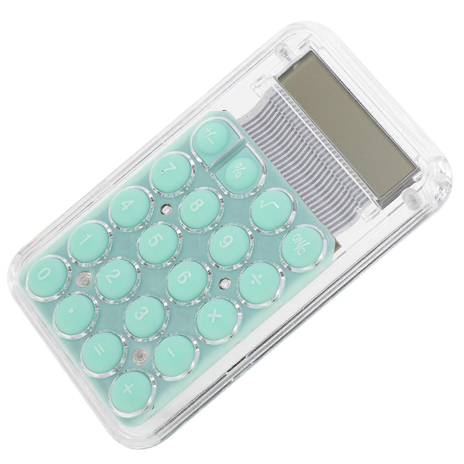 Cartoon Calculators Portable Calculator for All Ages 8.50X5.50X2.00CM Calculation Green 1Set