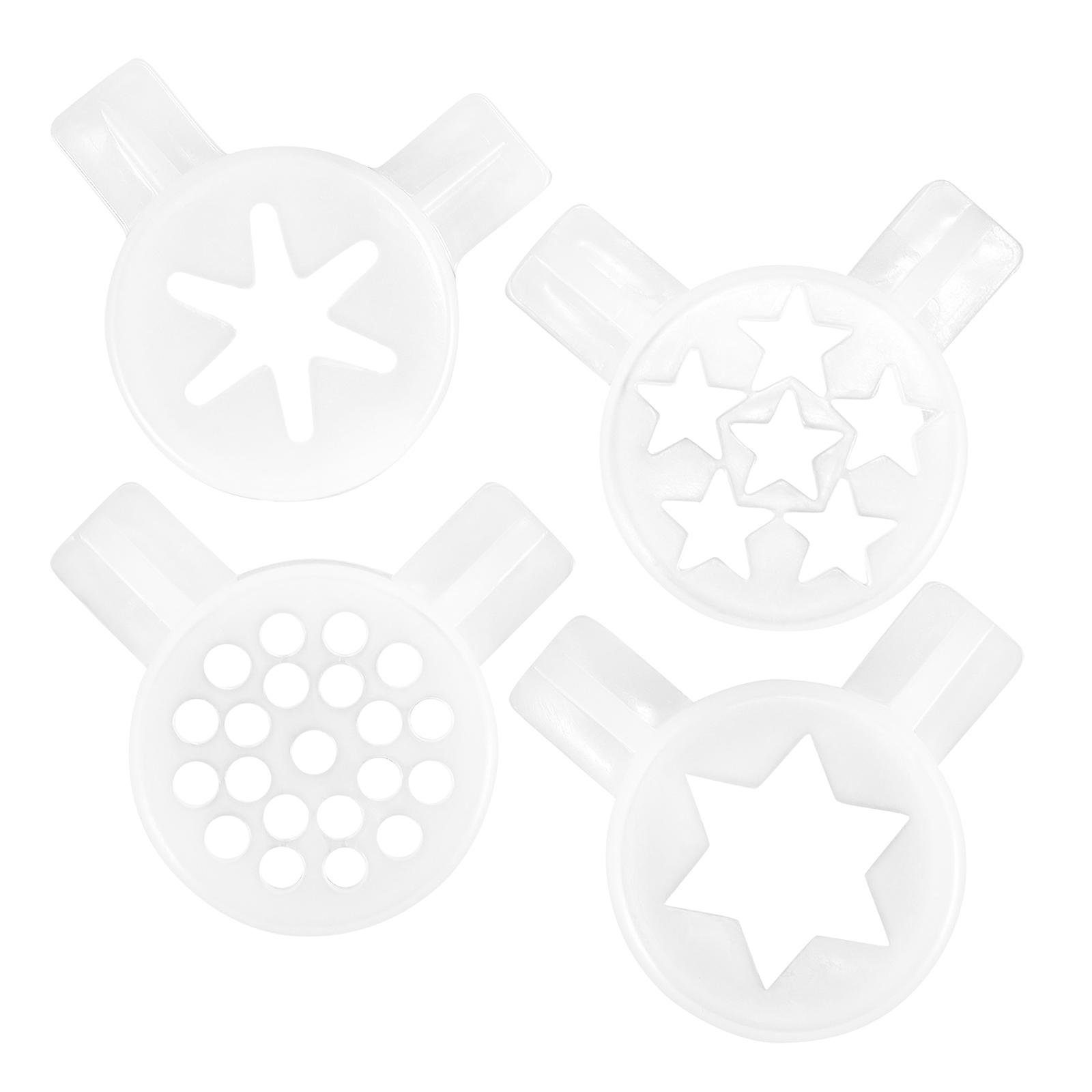 Ice Cream Machine Shaped Nozzles 4Pcs Ideal Accessories For Home Use Effective Dispensing Ice Cream Made Of White Plastic