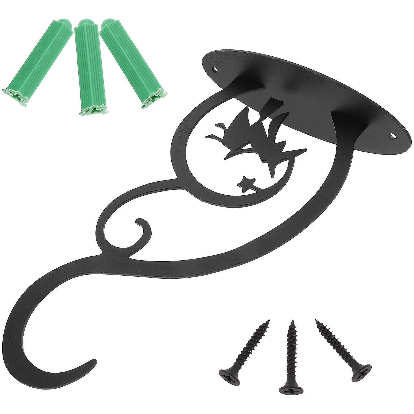 Wall Bracket Hook Hanging Basket Holder 2Pcs Halloween Lantern Hook Black