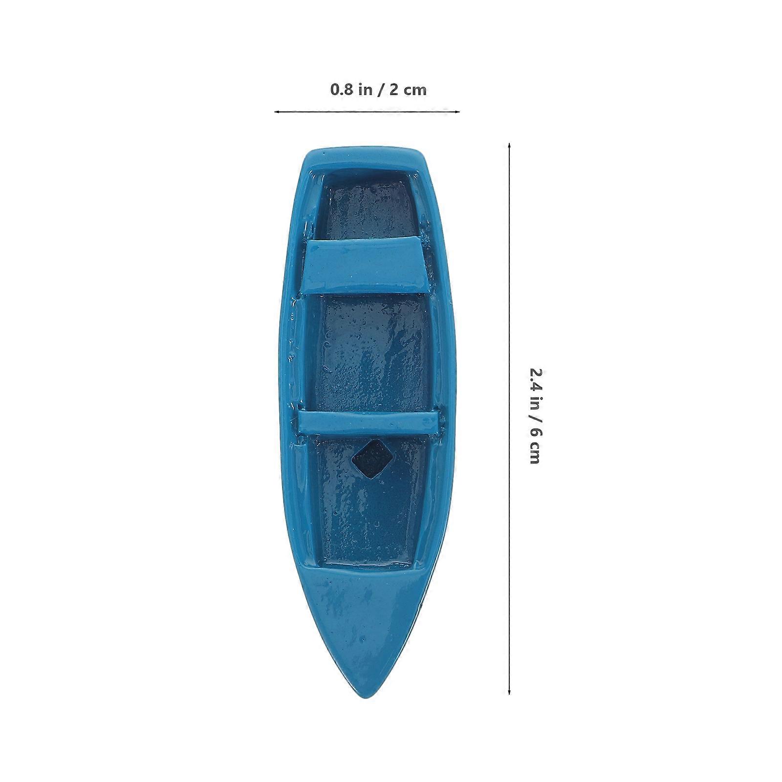 Mini Resin Boat and Paddles Model for Ocean Simulation 4Pcs
