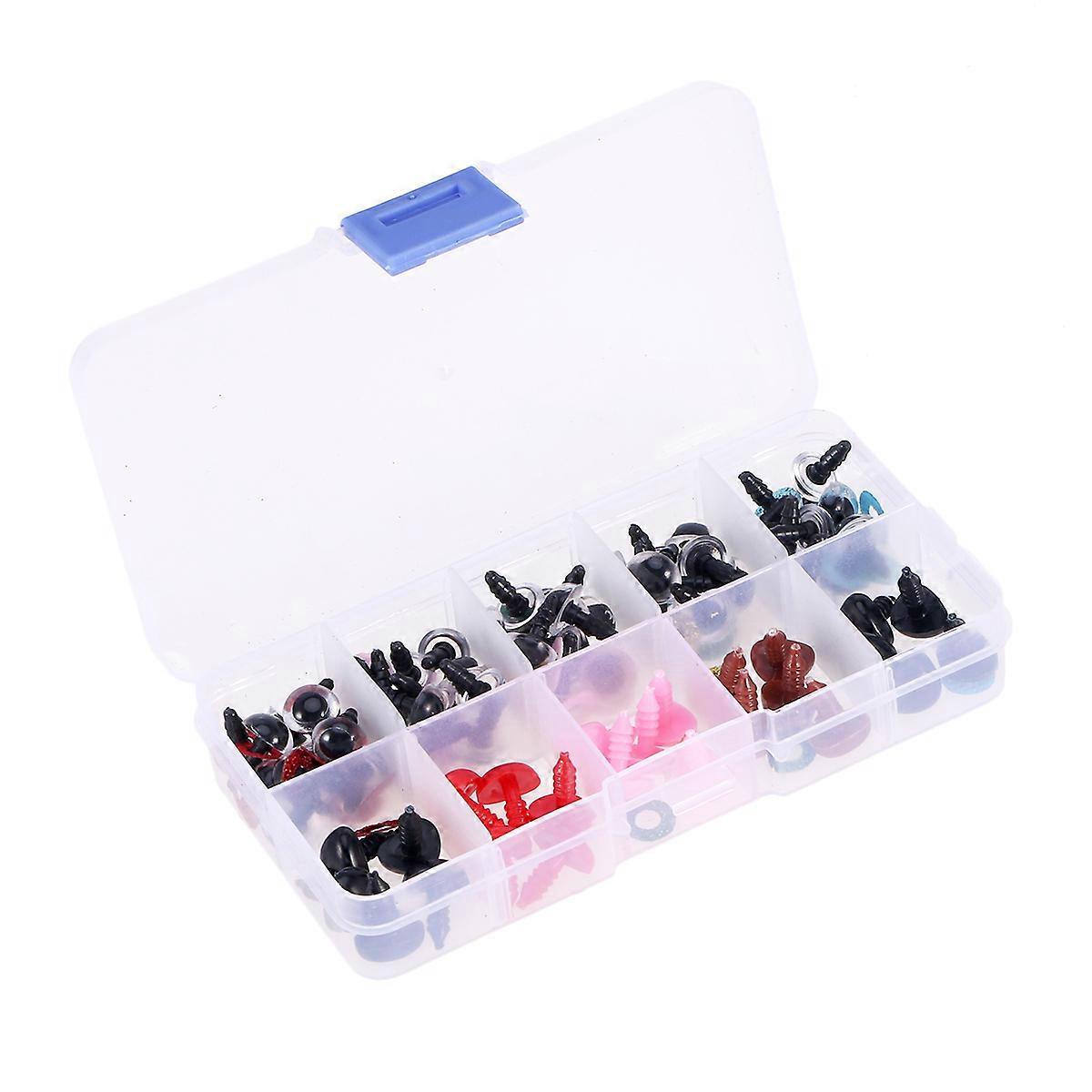 Plastic Eyes Nose Set for Toy Use Plush Accessories 75Pcs Assorted