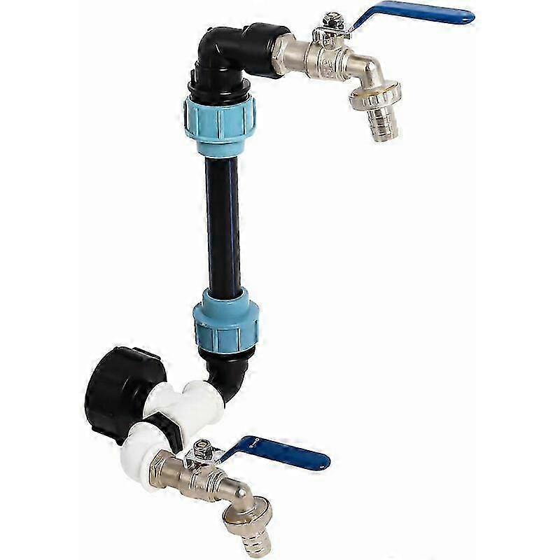 2025 IBC Swan Neck with S60x6 Connection 3/4" Faucet, IBC Connecting Set for Rainwater Collector Tank 1000 Liters per