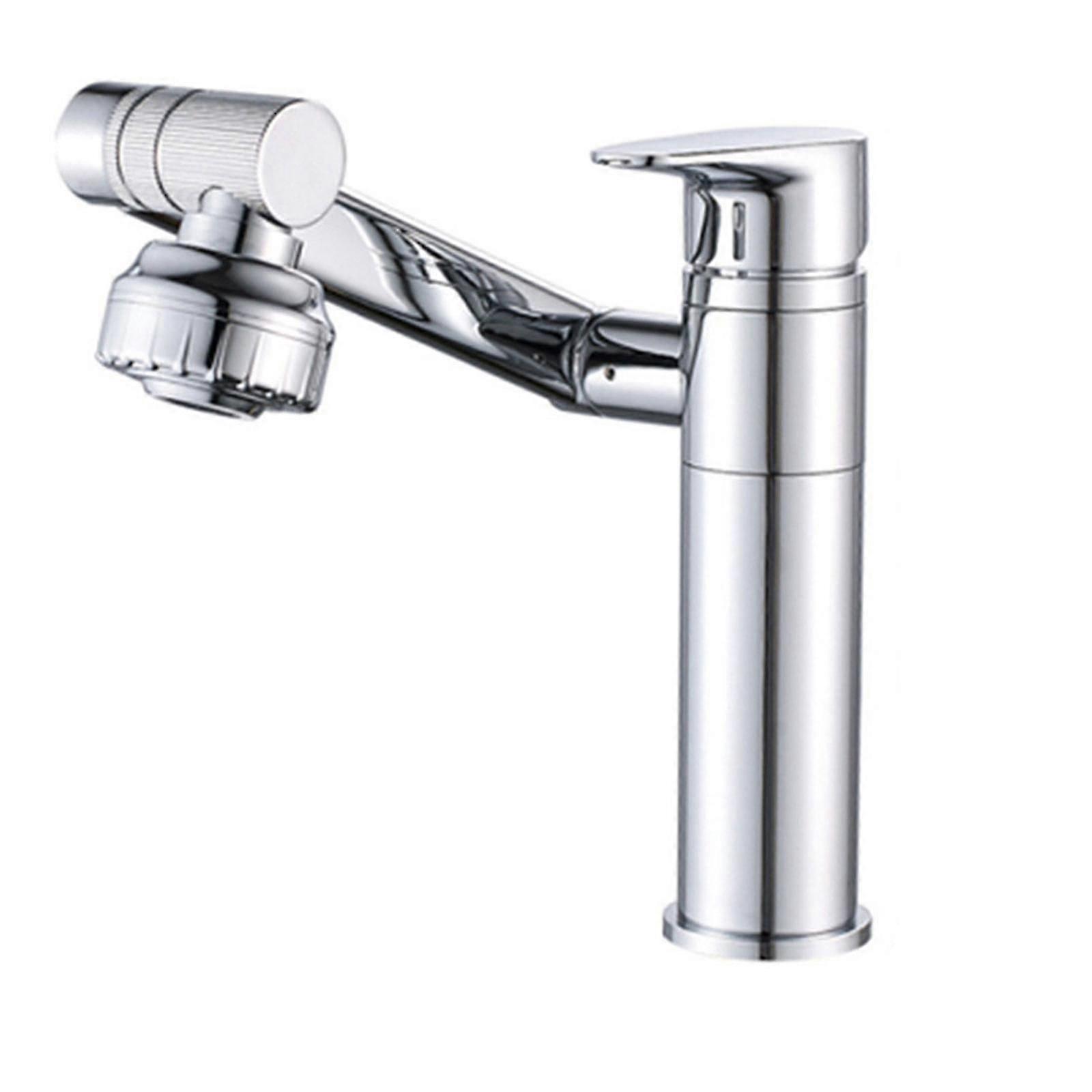 Robinet d’eau chaude et froide à trou unique Robinet de bassin pivotant universel, vanne d’eau de mélange chaud et froid