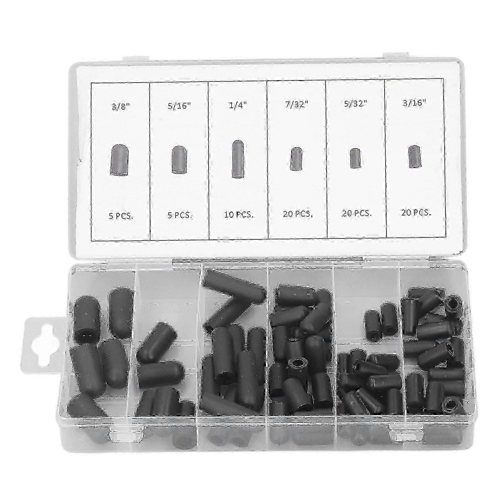 Gummi Vakuumstopfen 80 Stück Schwarz Set Schutzabdeckung Sortimente