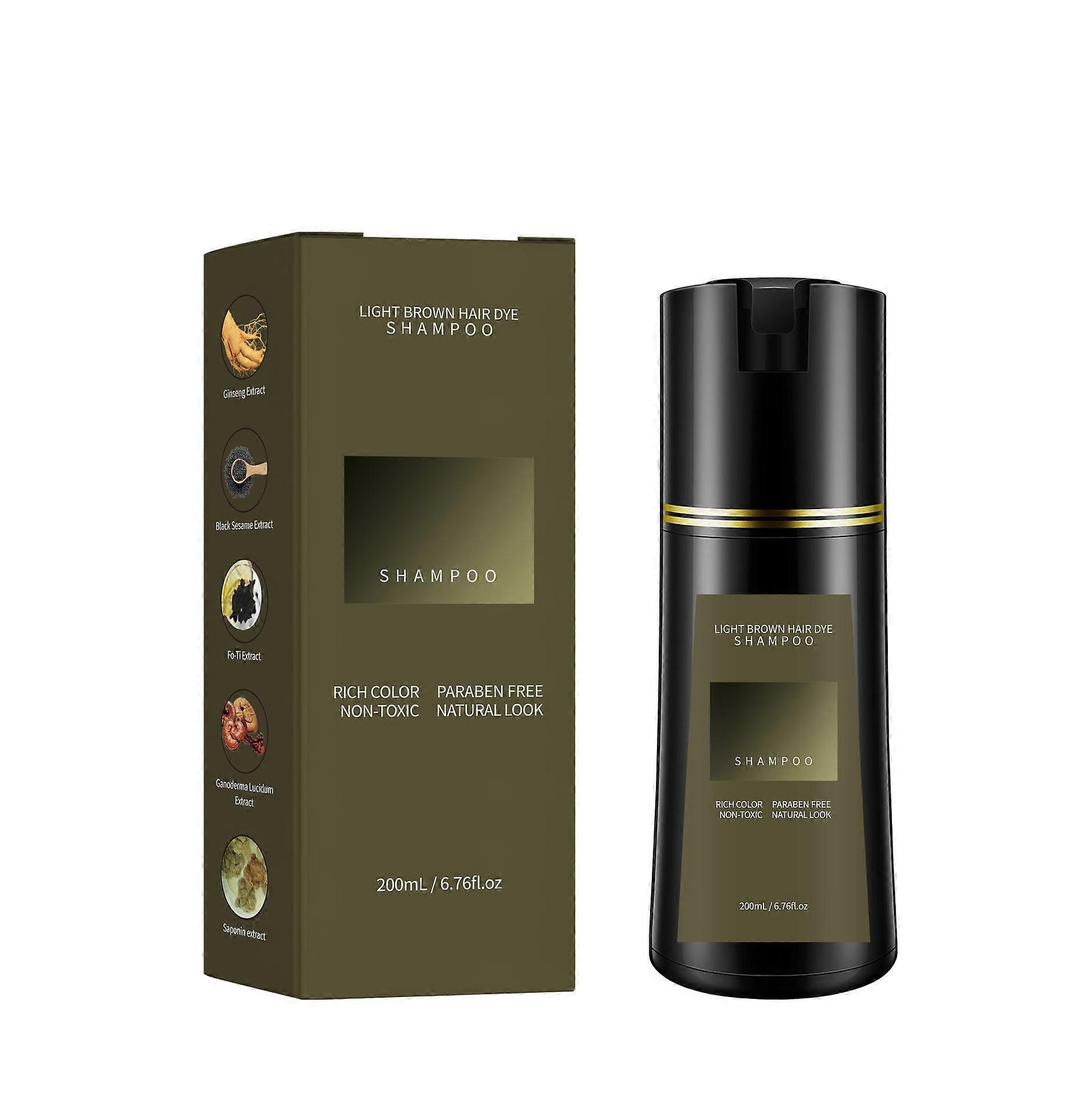 Shampoing colorant à base de plantes douces, shampoing colorant rapide, un seul lavage, 200 ml1