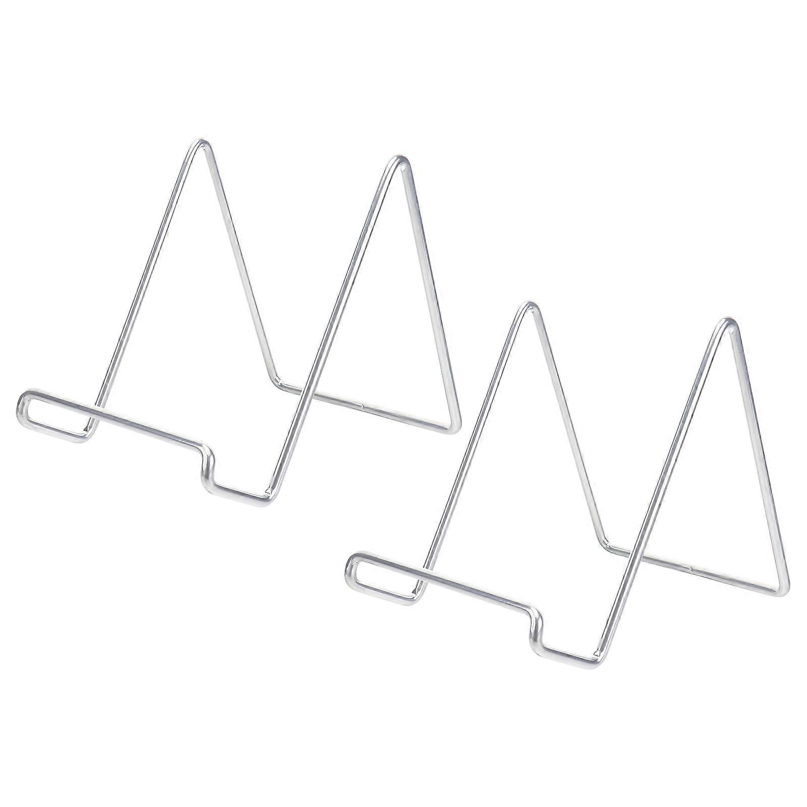 Metal Display Stand for Magazines 4Pcs Silver Simple Display Brackets