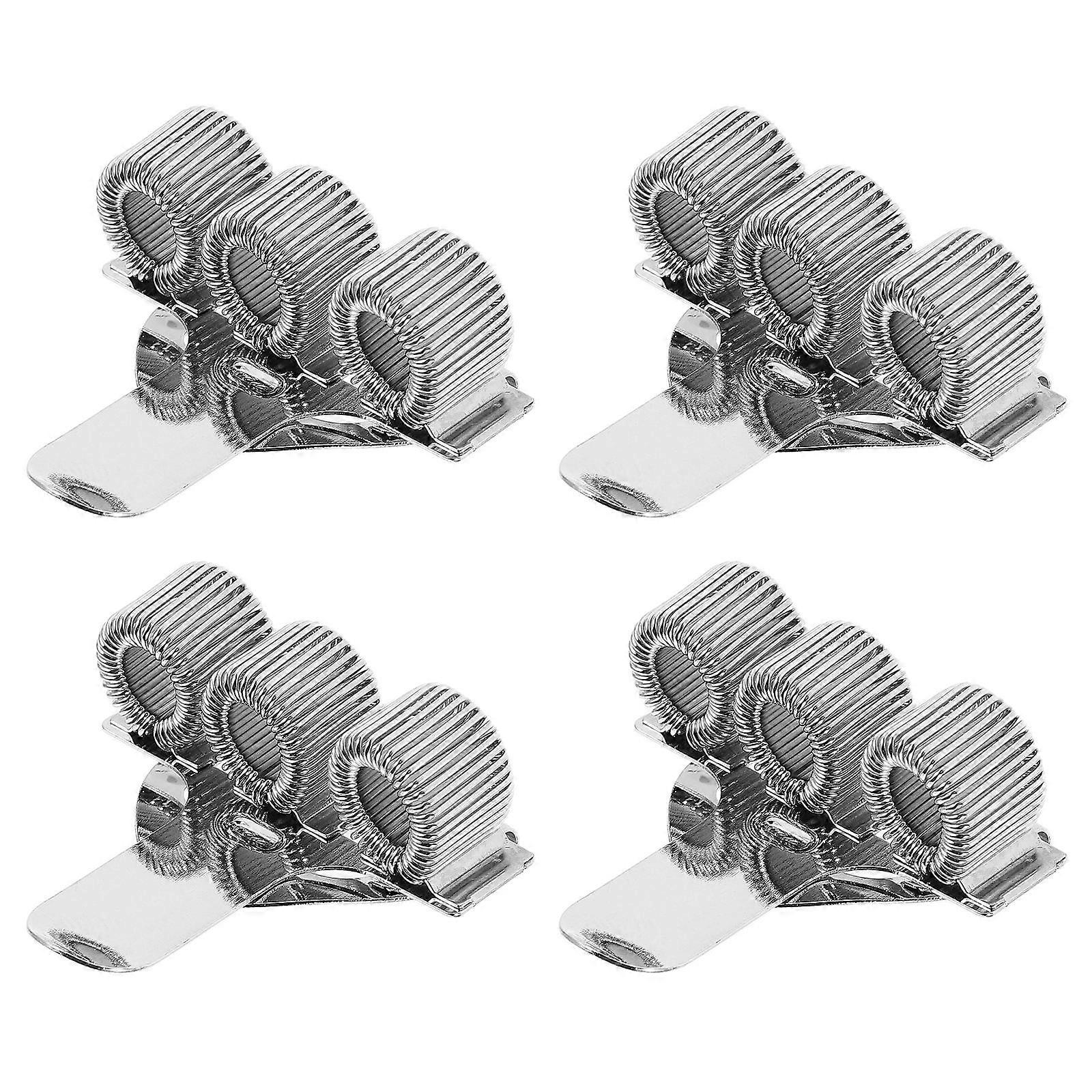 Metal Pencil Holder Clips for Planner Use 16Pcs Triple Spring Adjustable