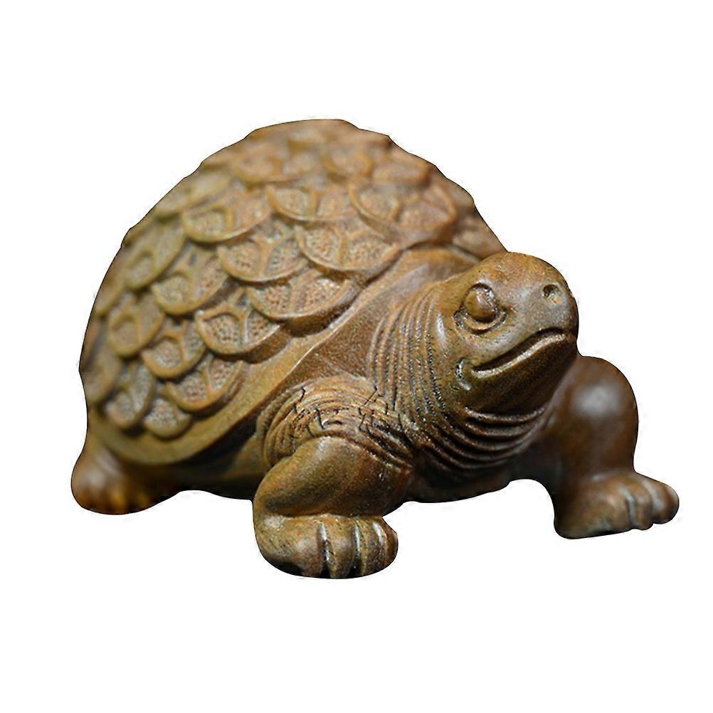 Carved Wood Turtle Figurine Turtle Decor for Desktop Ornament