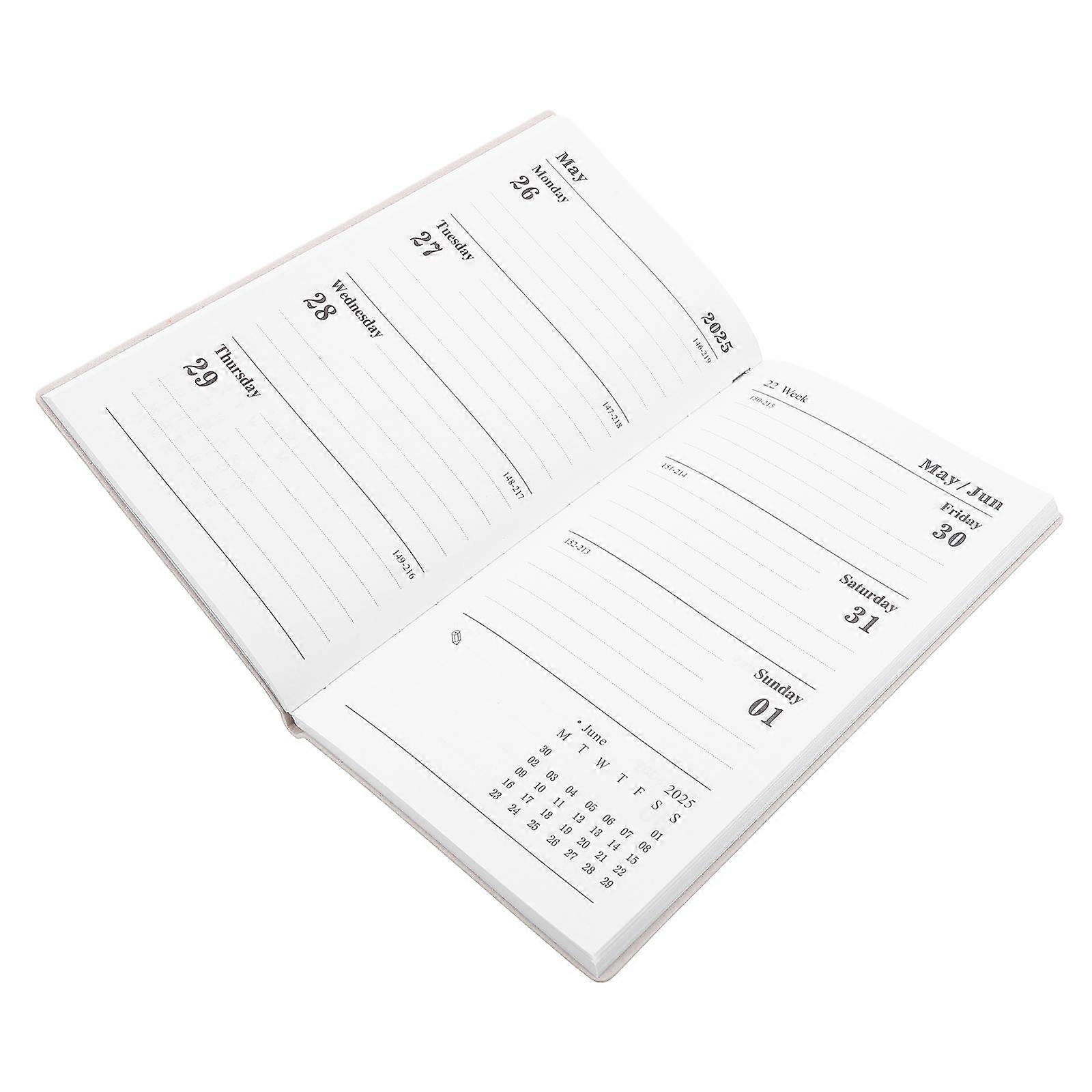 Daily Planner Notepad A6 For Travelers Office Workers And Teachers Beige Simple Design 1Pack