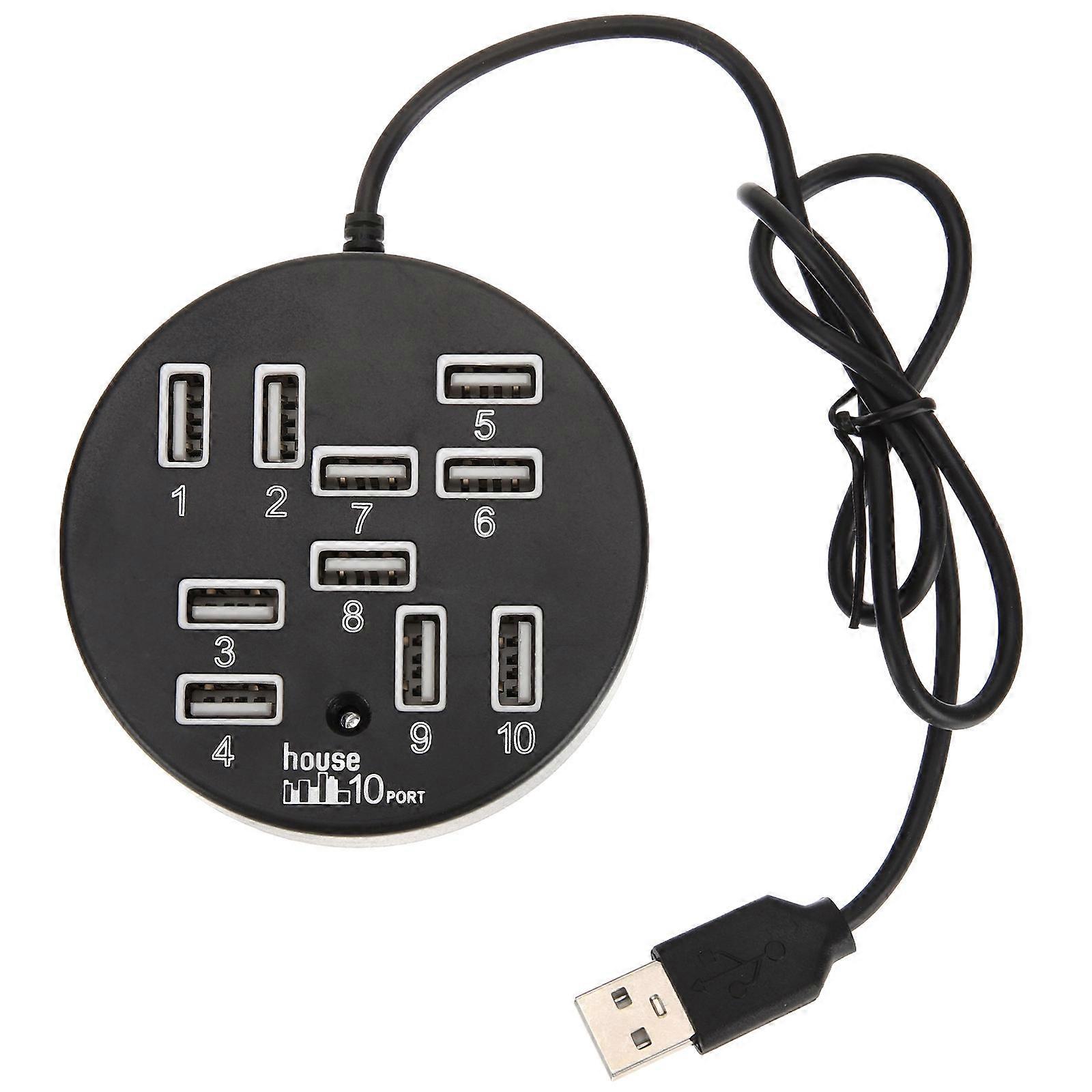 USB Hub 10 Ports USB Expander for Laptop Desktop Computer 4Pcs