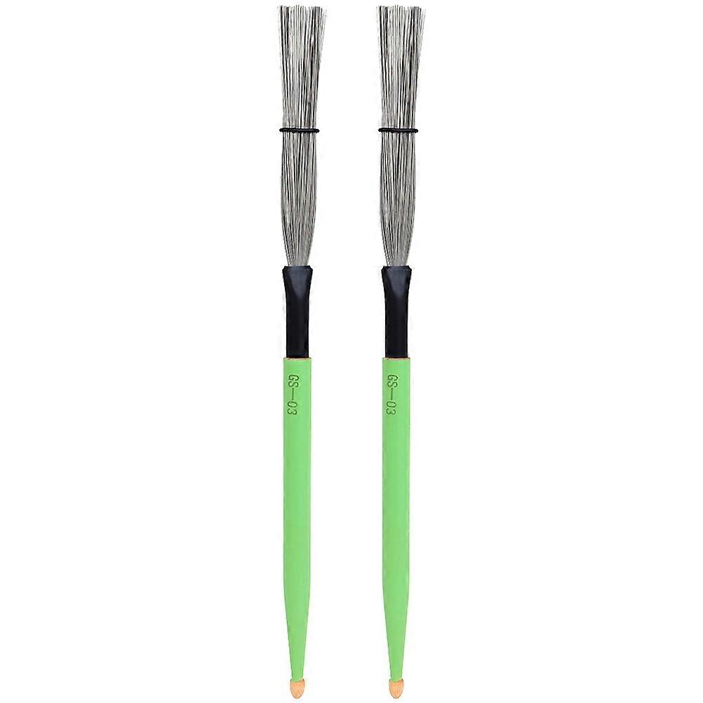 Cylindrical Shape Drum Brush 5 Pairs For Drum Kit Accessory Green Color Drumming Performance