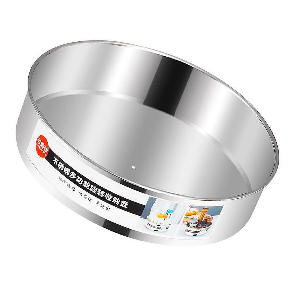 Fridge Storage Case Stainless Steel for Rotating Storage 2Pcs Silver