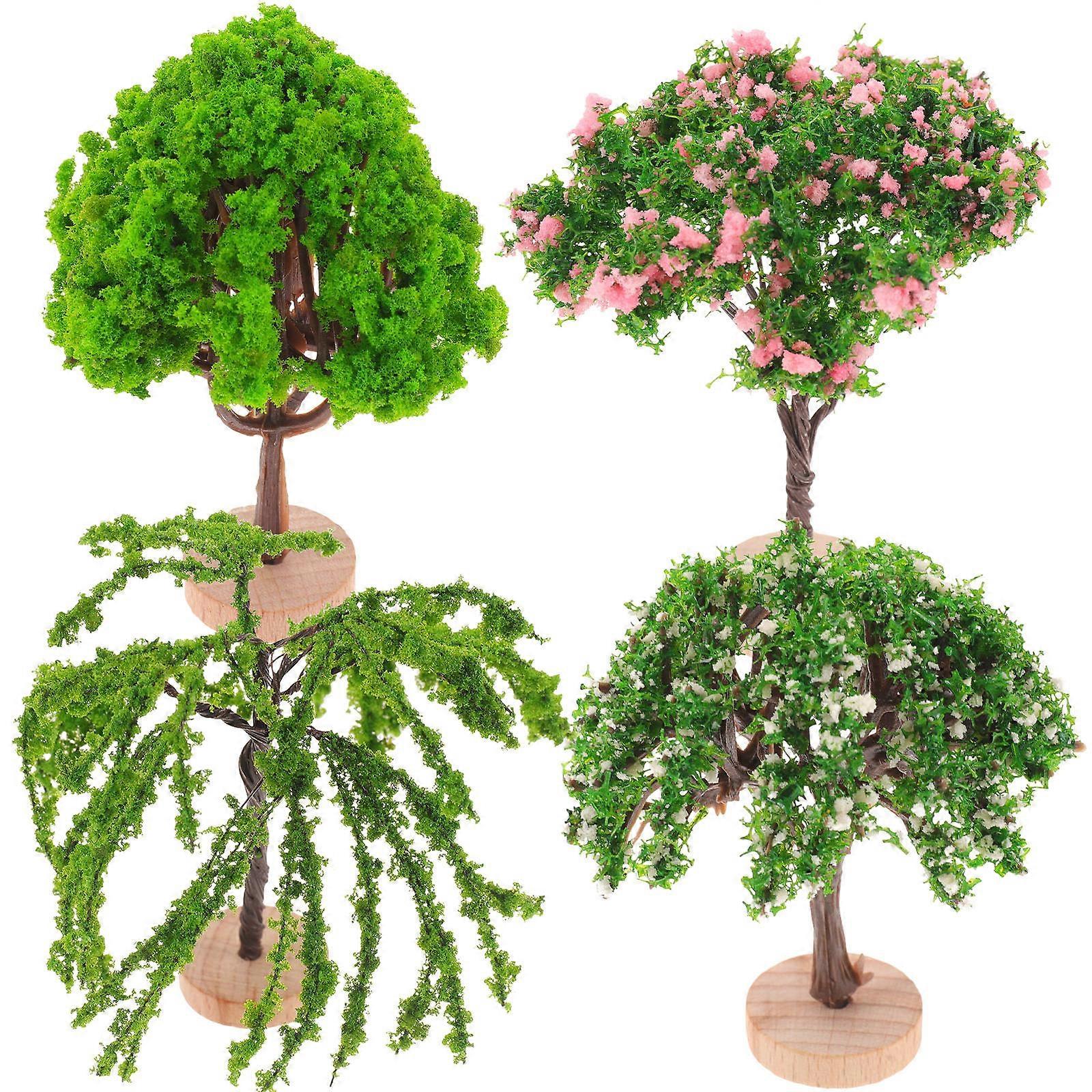Miniature Tree Model Plastic Trees for Scene Layout 8Pcs Sand Table