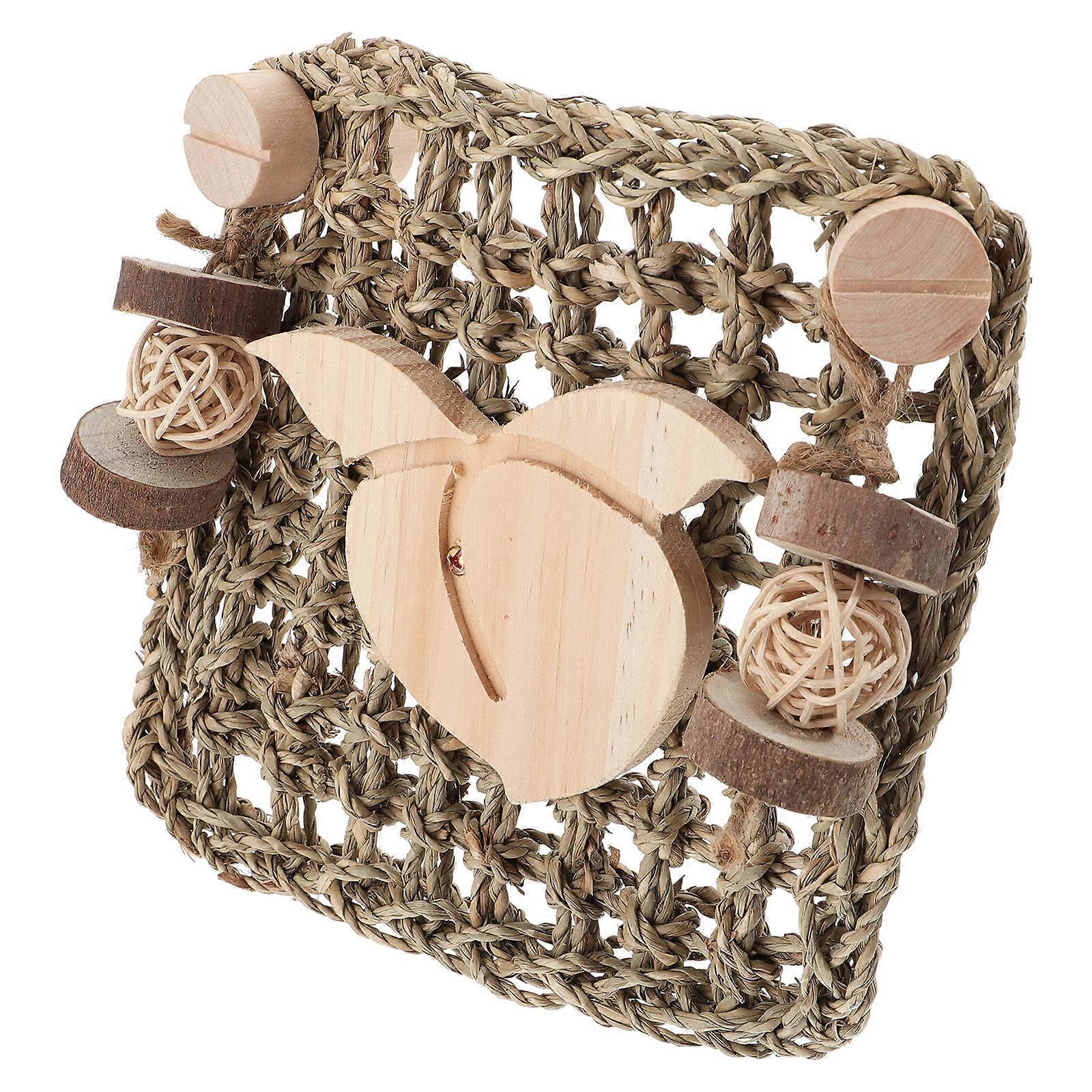 Bunny Cage Grass Mat Woven Bed Mat for Resting 3Pcs Set