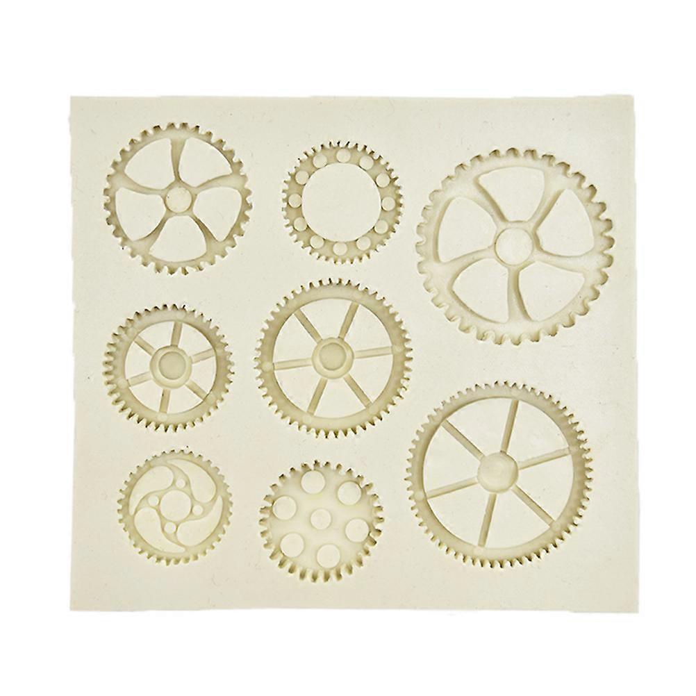 Silicone Baking Mold Gear Clock Mold for Baking 2Pcs Light Grey