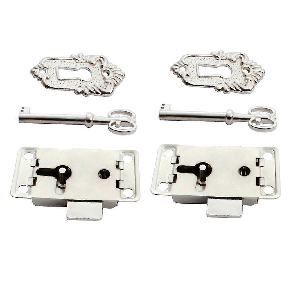 Hook Locks Jewelry Box Latches Alloy Latch for Box Use 6Pcs Silver