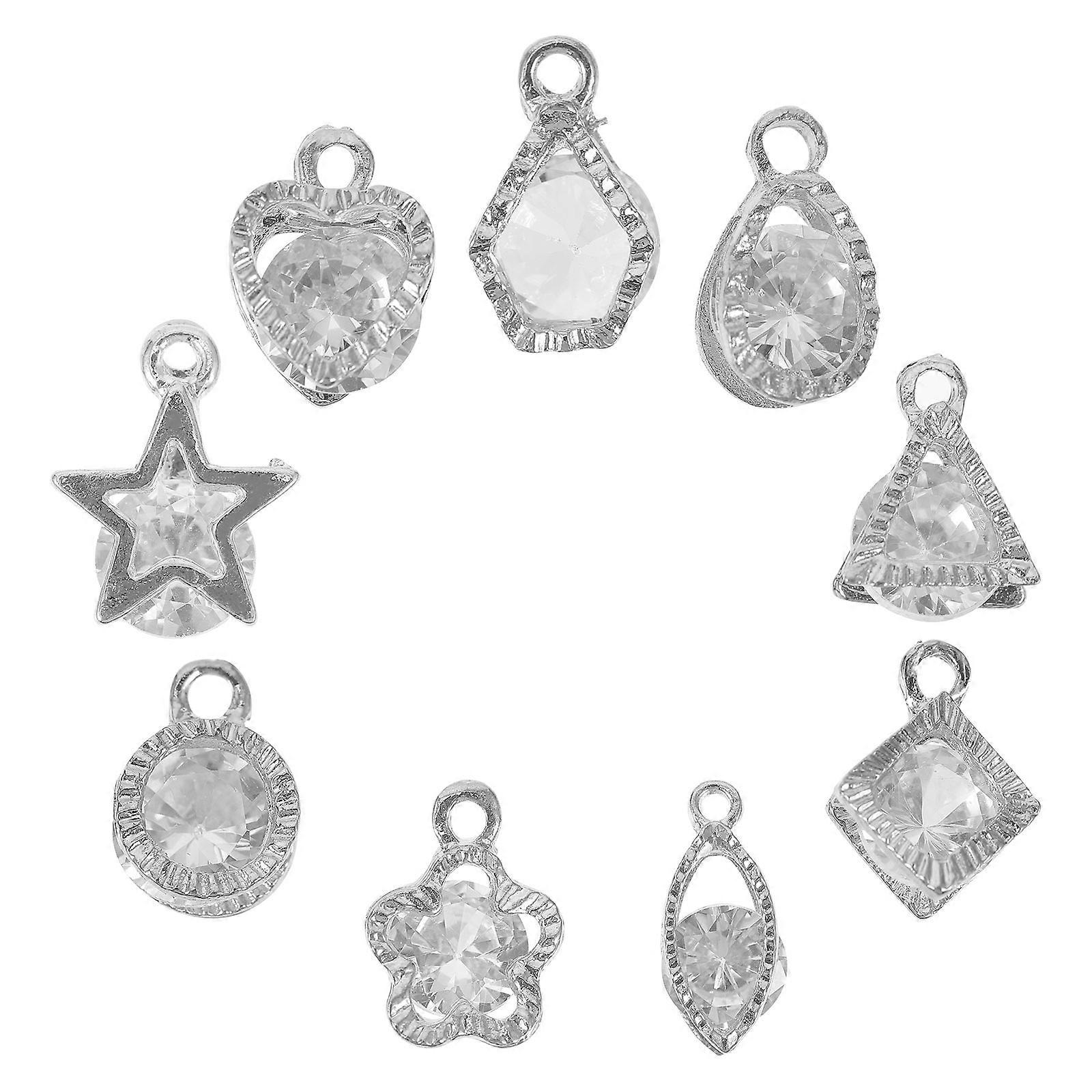Necklace Bracelet Accessory Cubic Zircon Alloy Charm for DIY Use 180Pcs
